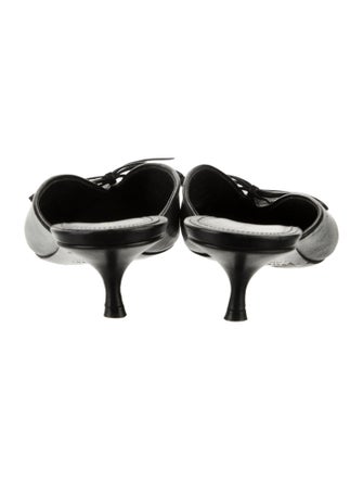 Balenciaga Leather Bow Accents Mules