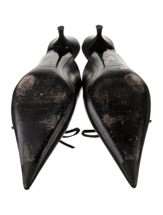 Balenciaga Leather Bow Accents Mules