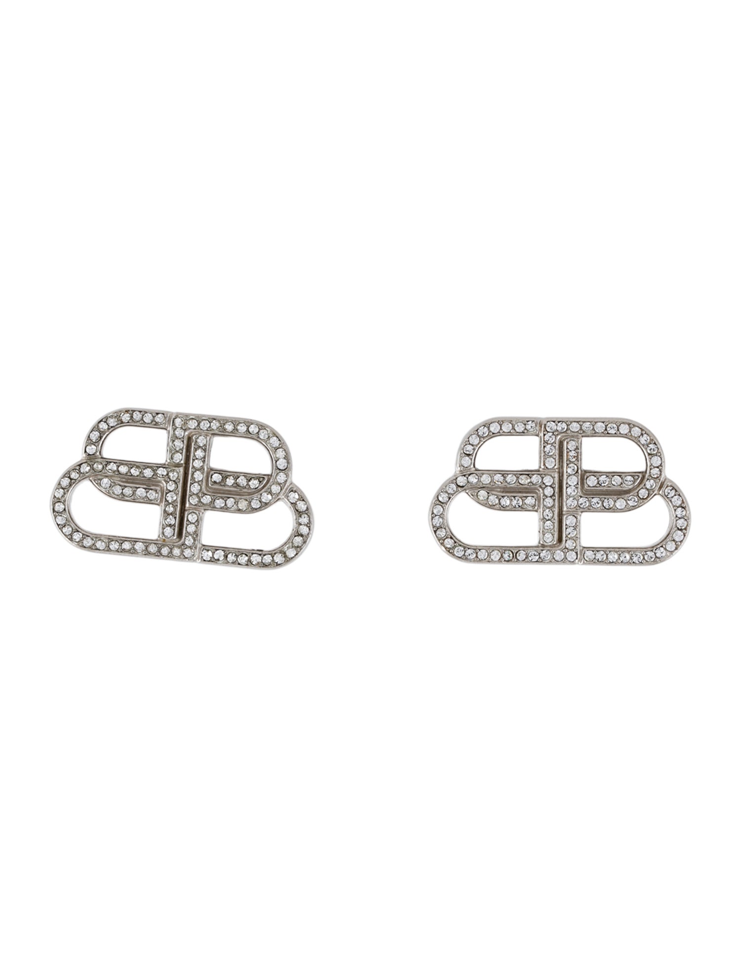 Balenciaga Crystal BB Stud Earrings
