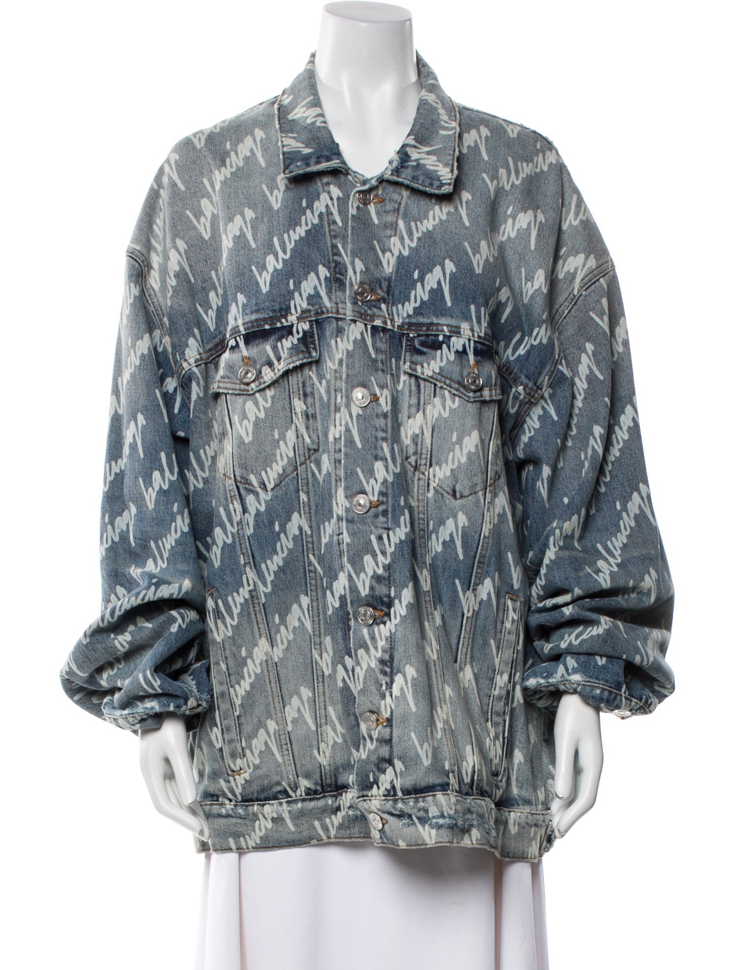 Balenciaga 2021 Script Logo Denim Jacket