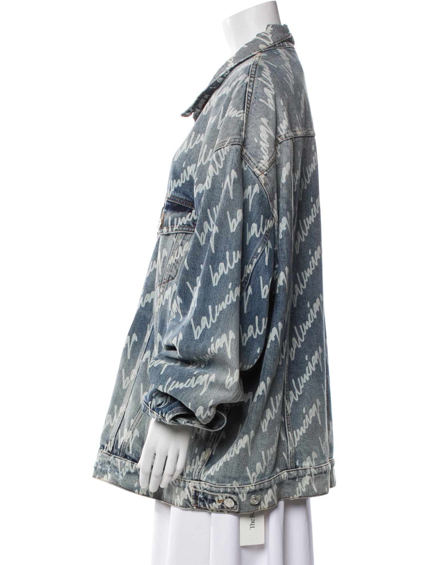 Balenciaga 2021 Script Logo Denim Jacket