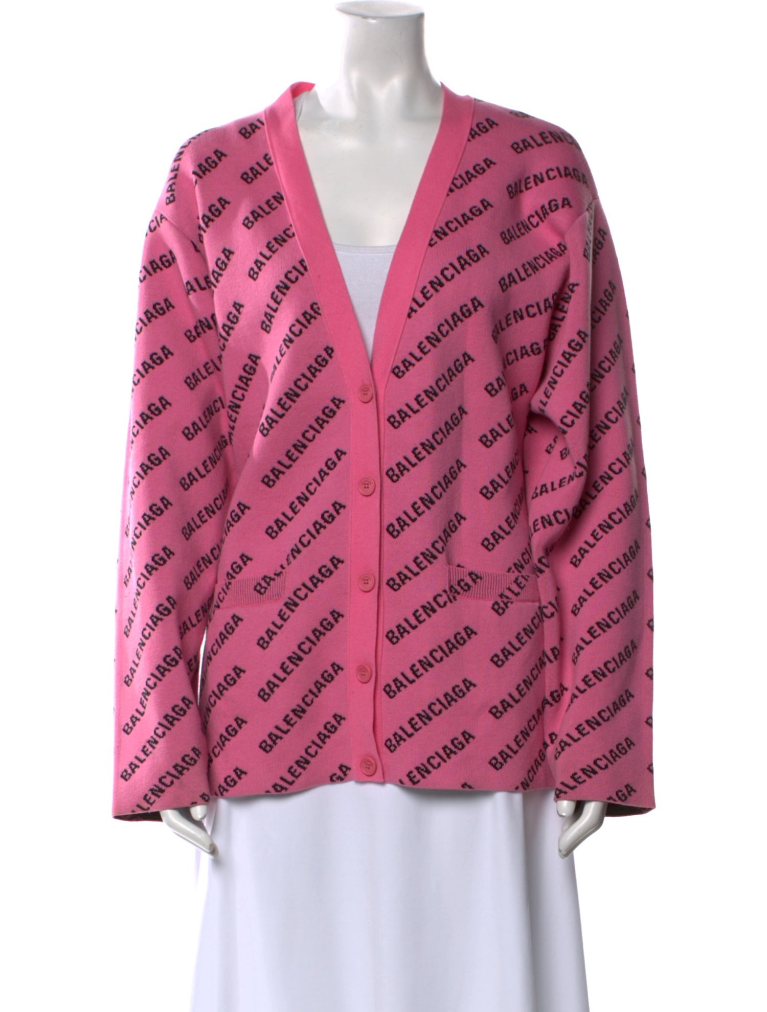 Balenciaga Printed V-Neck Sweater