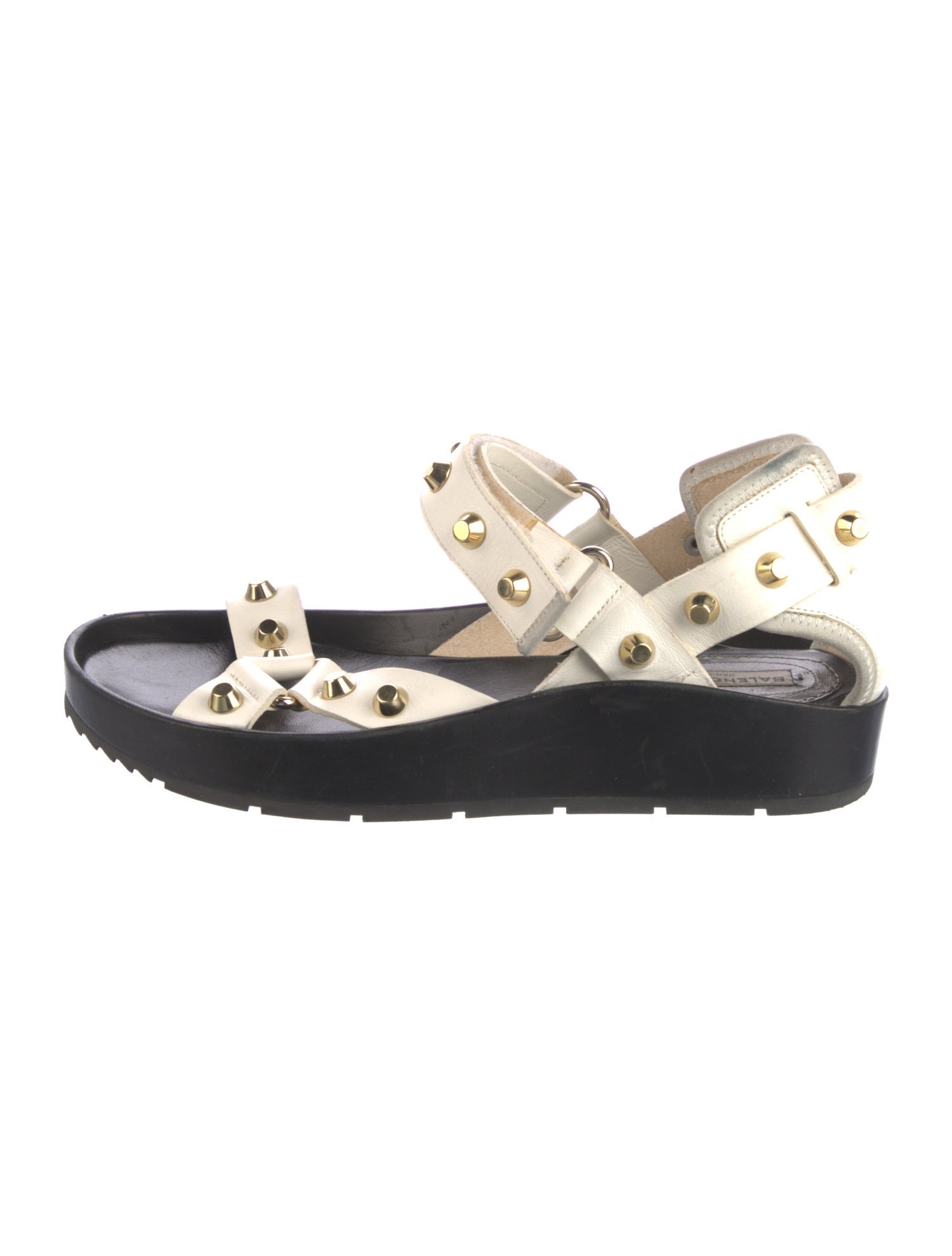 Balenciaga Leather Studded Accents Gladiator Sandals