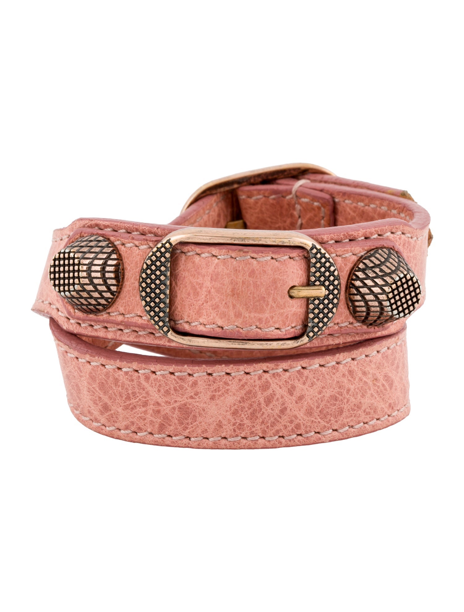 Balenciaga Leather Double Wrap Bracelet