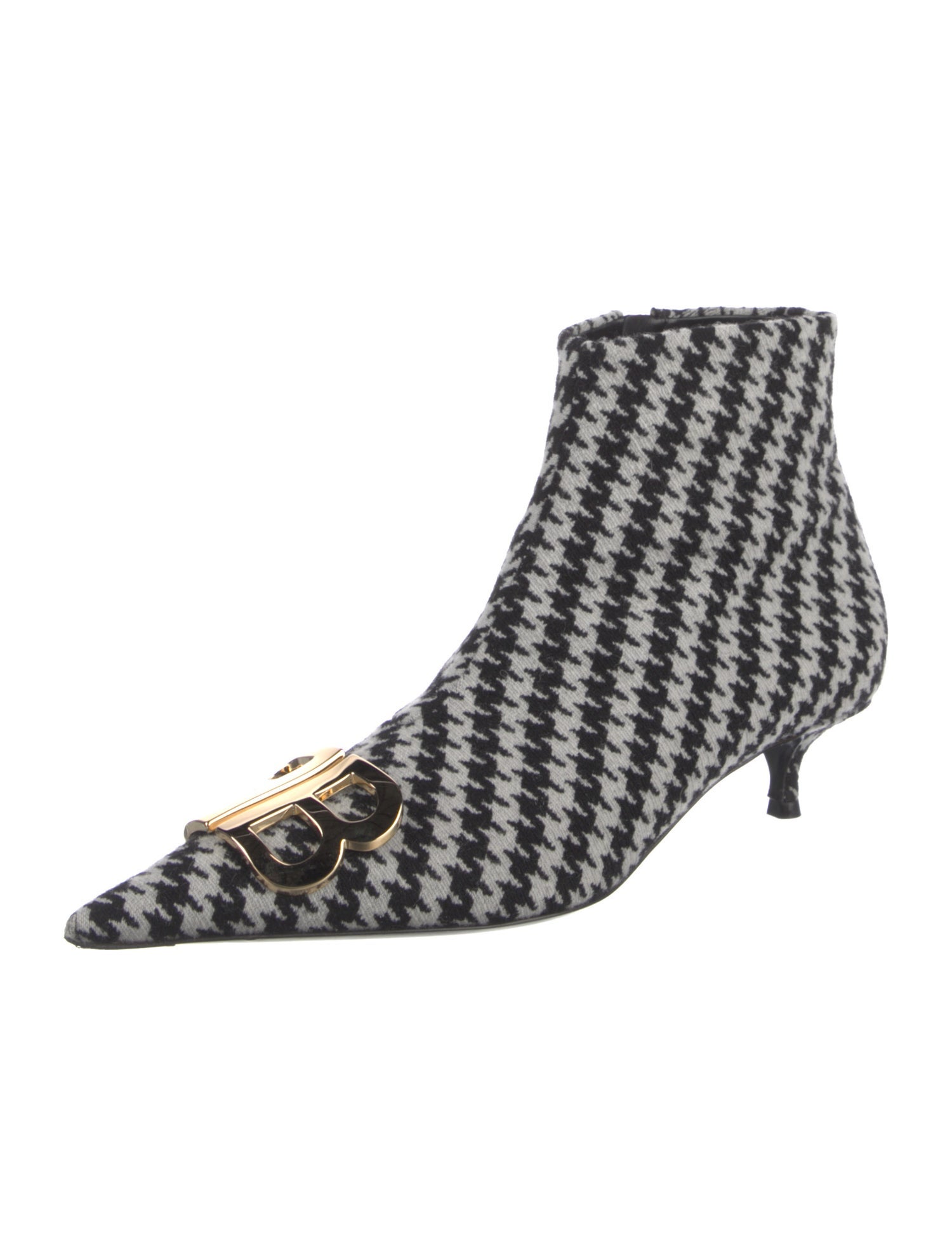 Balenciaga Tweed Houndstooth Print Sock Boots