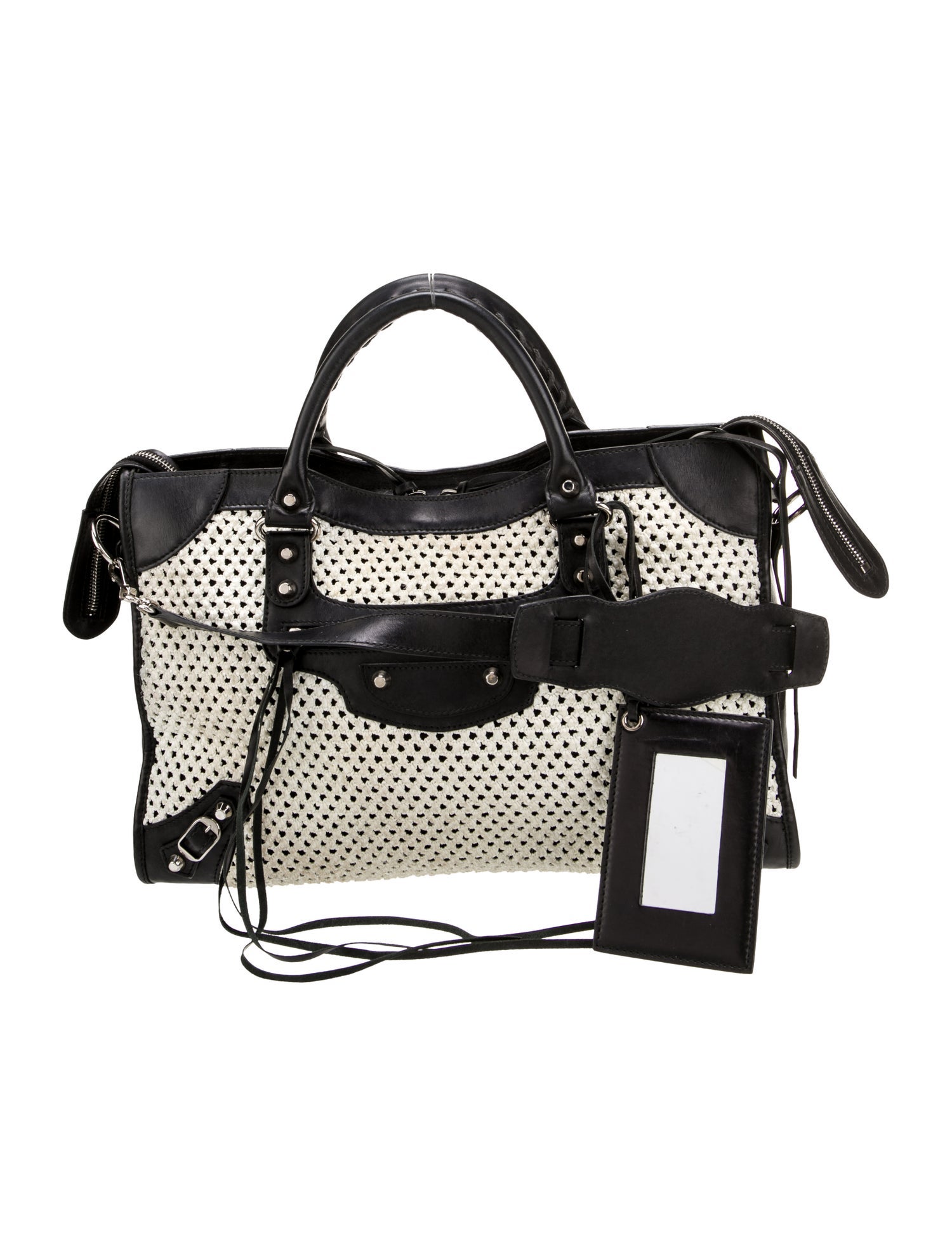 Balenciaga Raffia Motocross Classic City