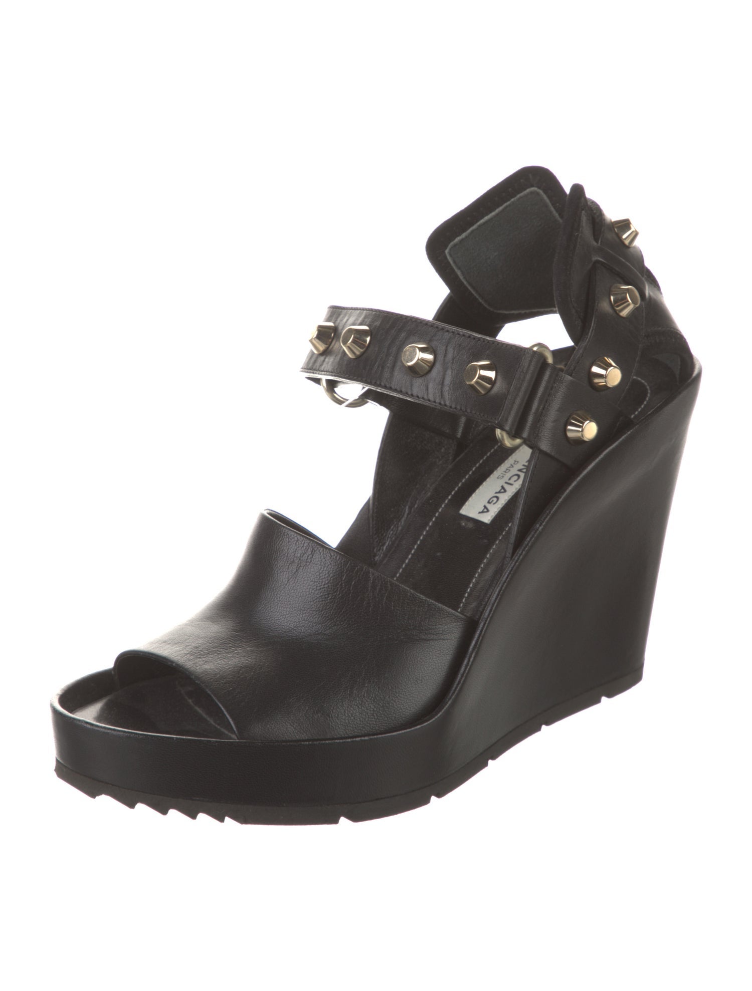 Balenciaga Leather Studded Accents Sandals