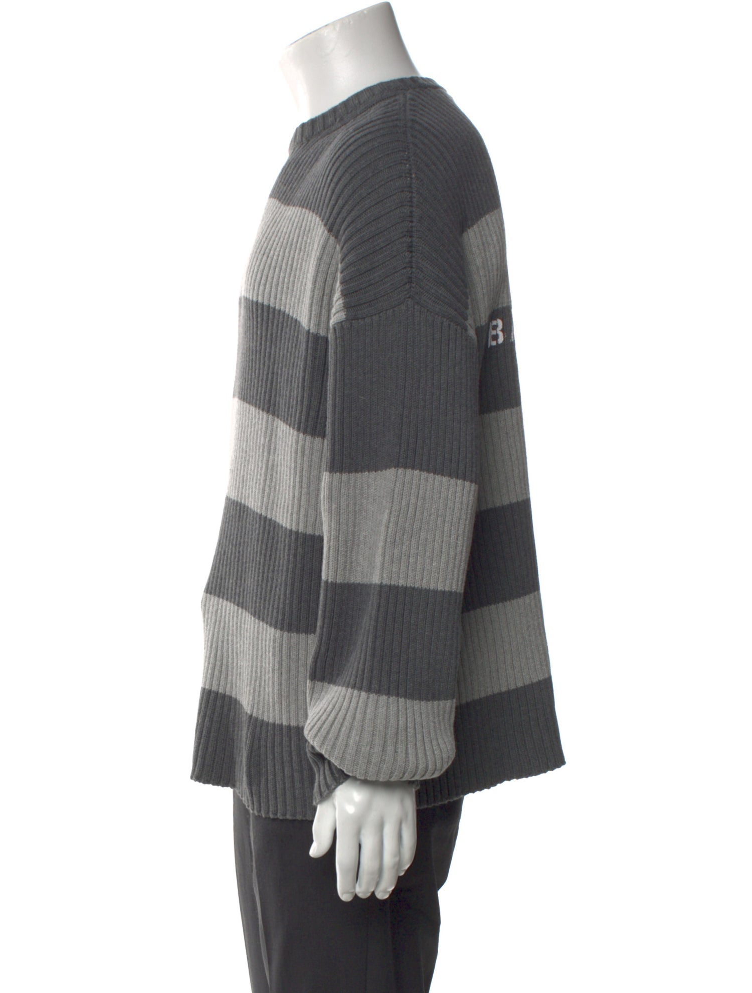 Balenciaga Striped Crew Neck Pullover