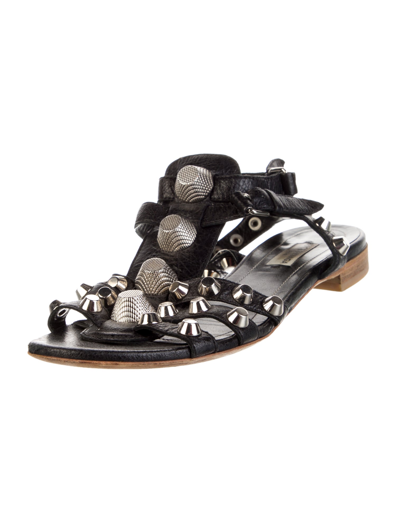 Balenciaga Leather Colorblock Pattern Sandals