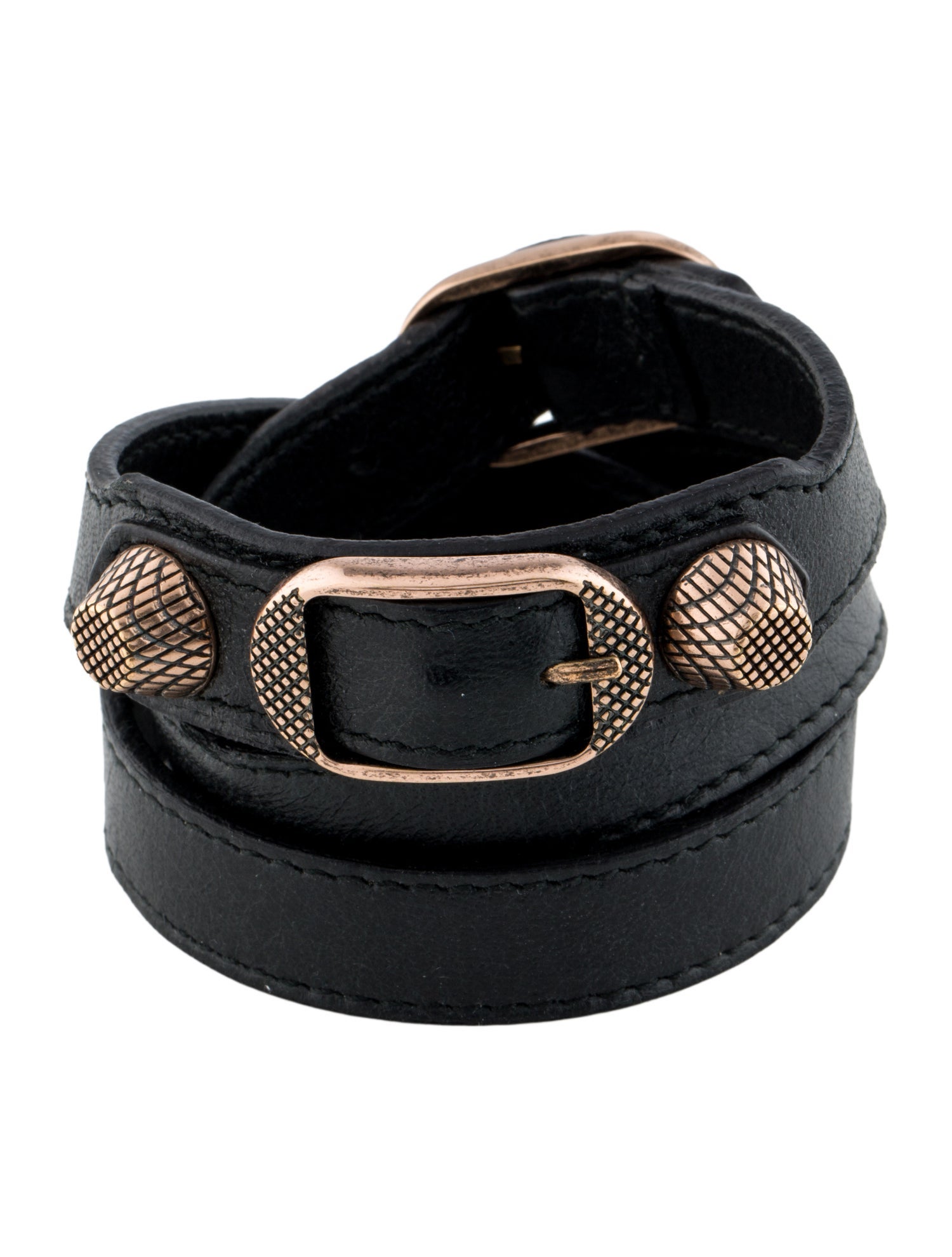 Balenciaga Leather Arena Giant Wrap Bracelet