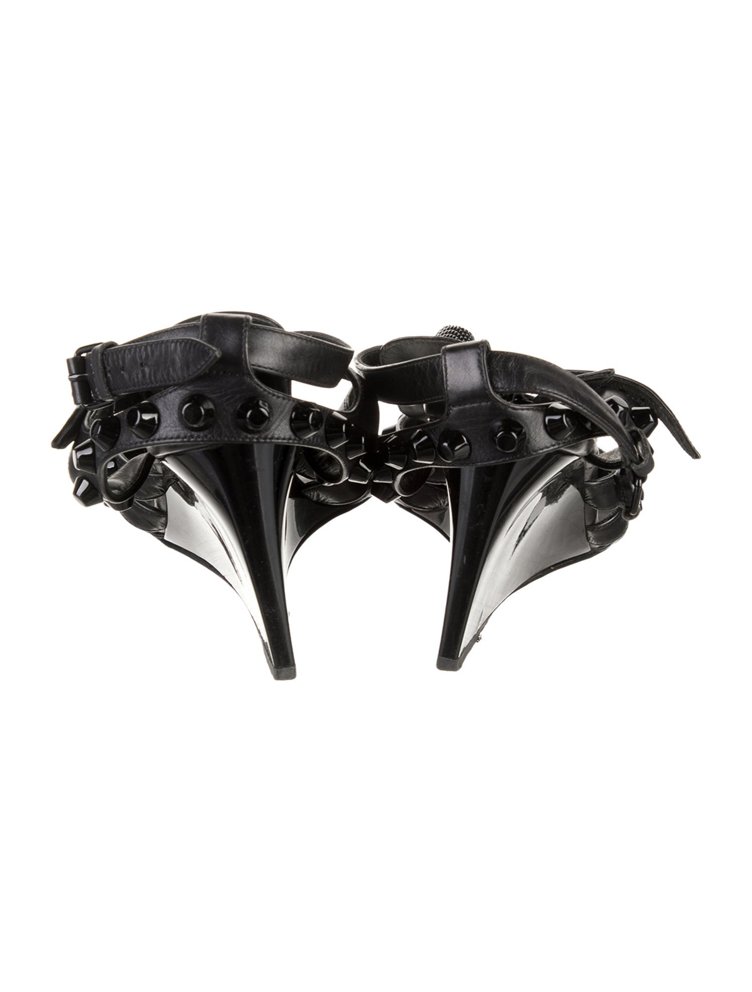 Leather Studded Accents T-Strap Sandals