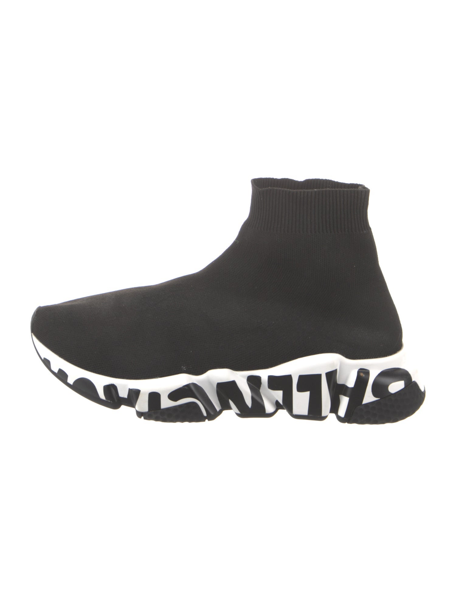 Balenciaga Speed Trainer Graffiti 'Black White' Sock Sneakers