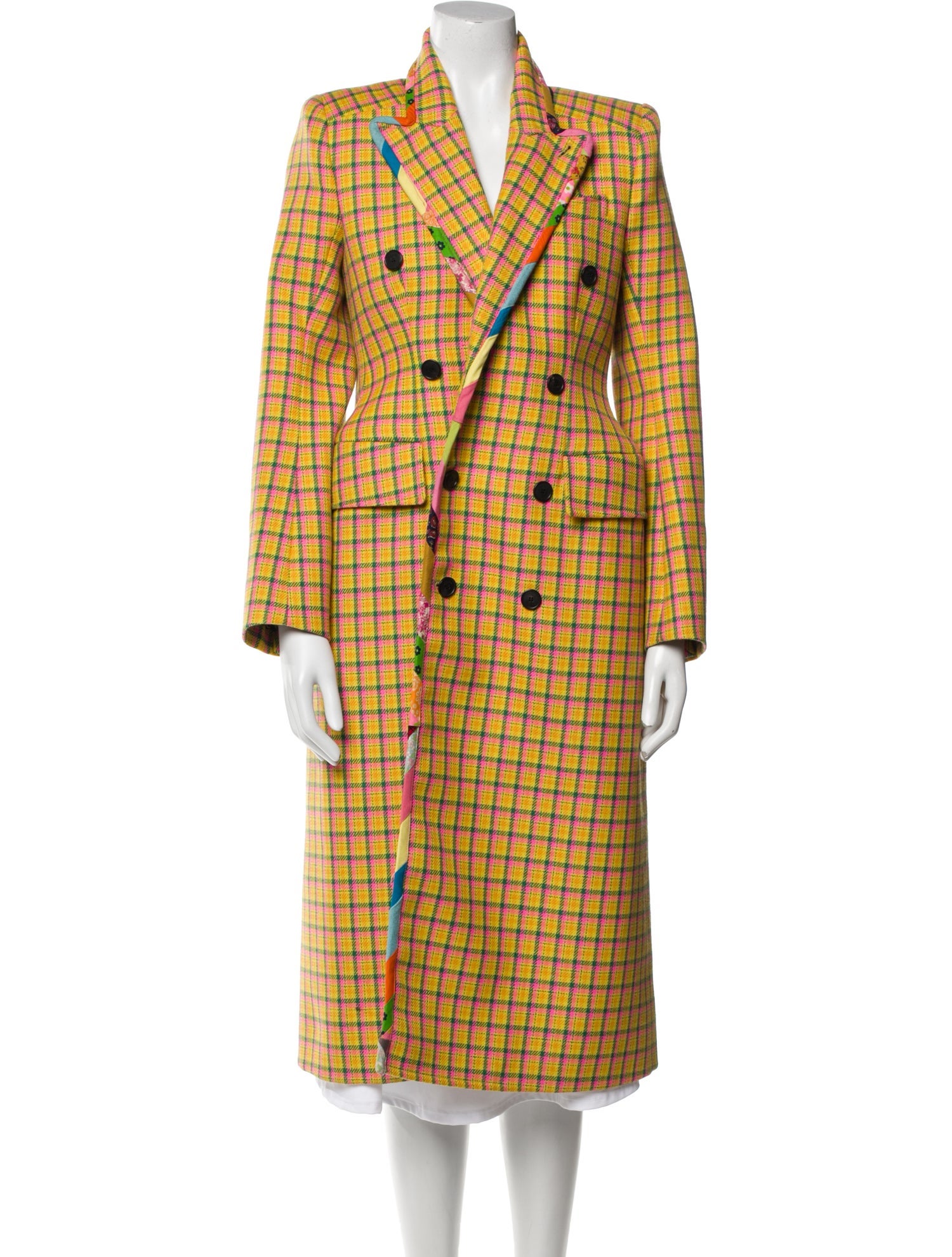 TRR ReCollection 01 Virgin Wool Plaid Print Trench Coat