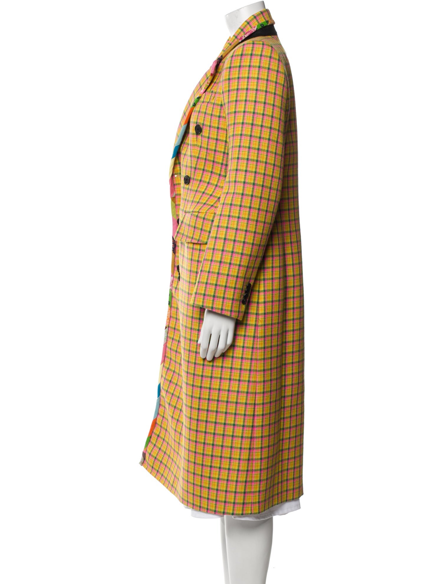 TRR ReCollection 01 Virgin Wool Plaid Print Trench Coat