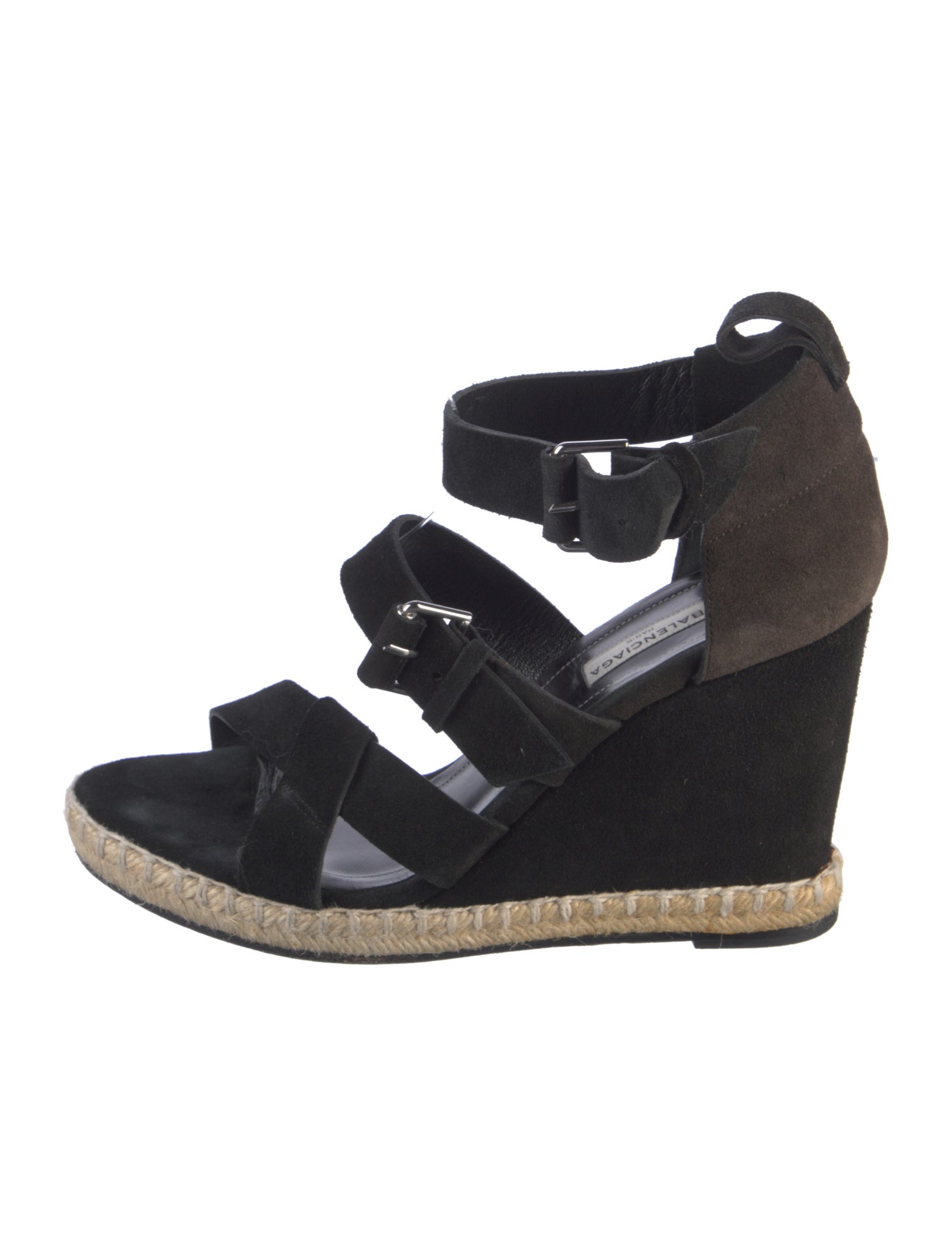 Balenciaga Suede Colorblock Pattern Espadrilles