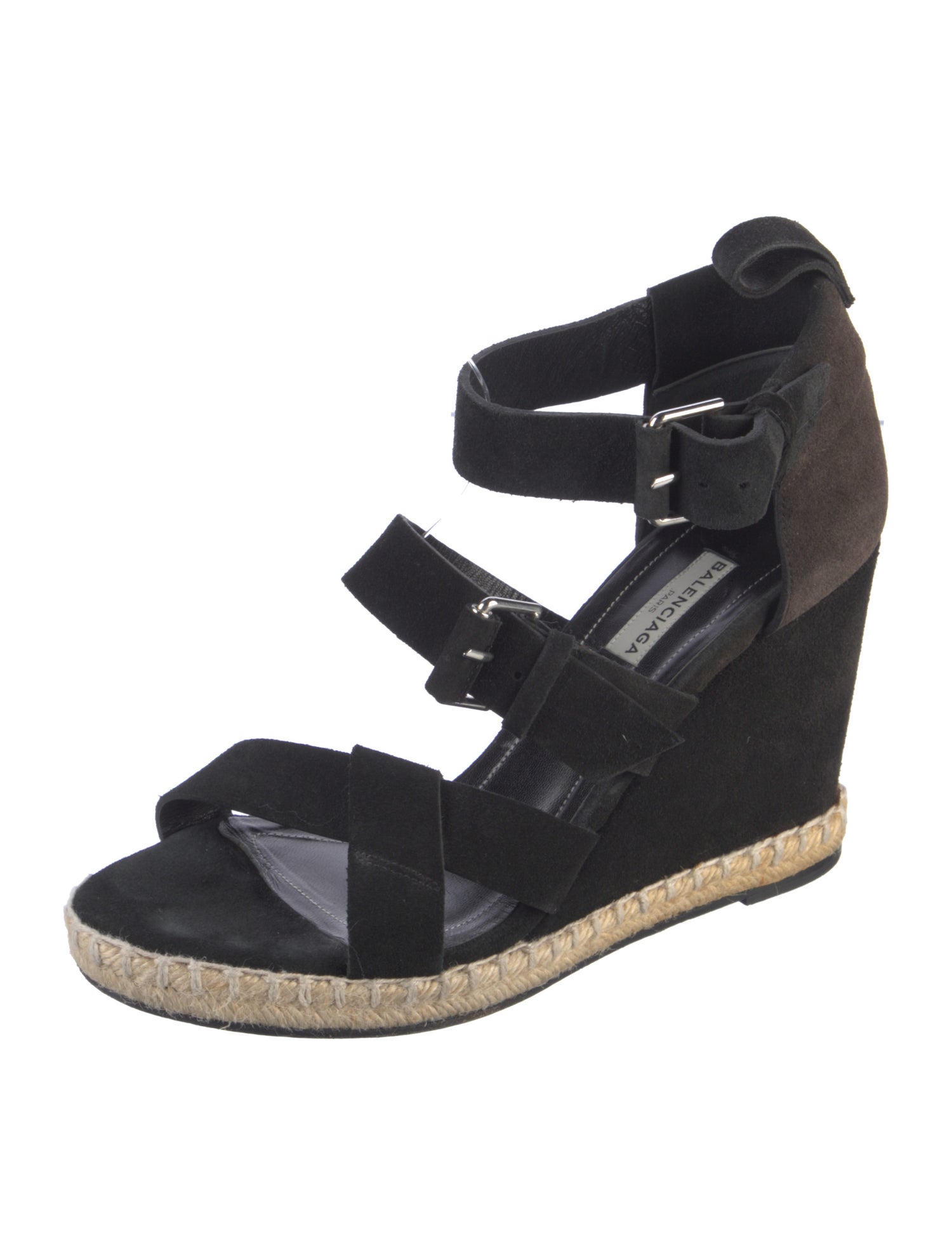 Balenciaga Suede Colorblock Pattern Espadrilles