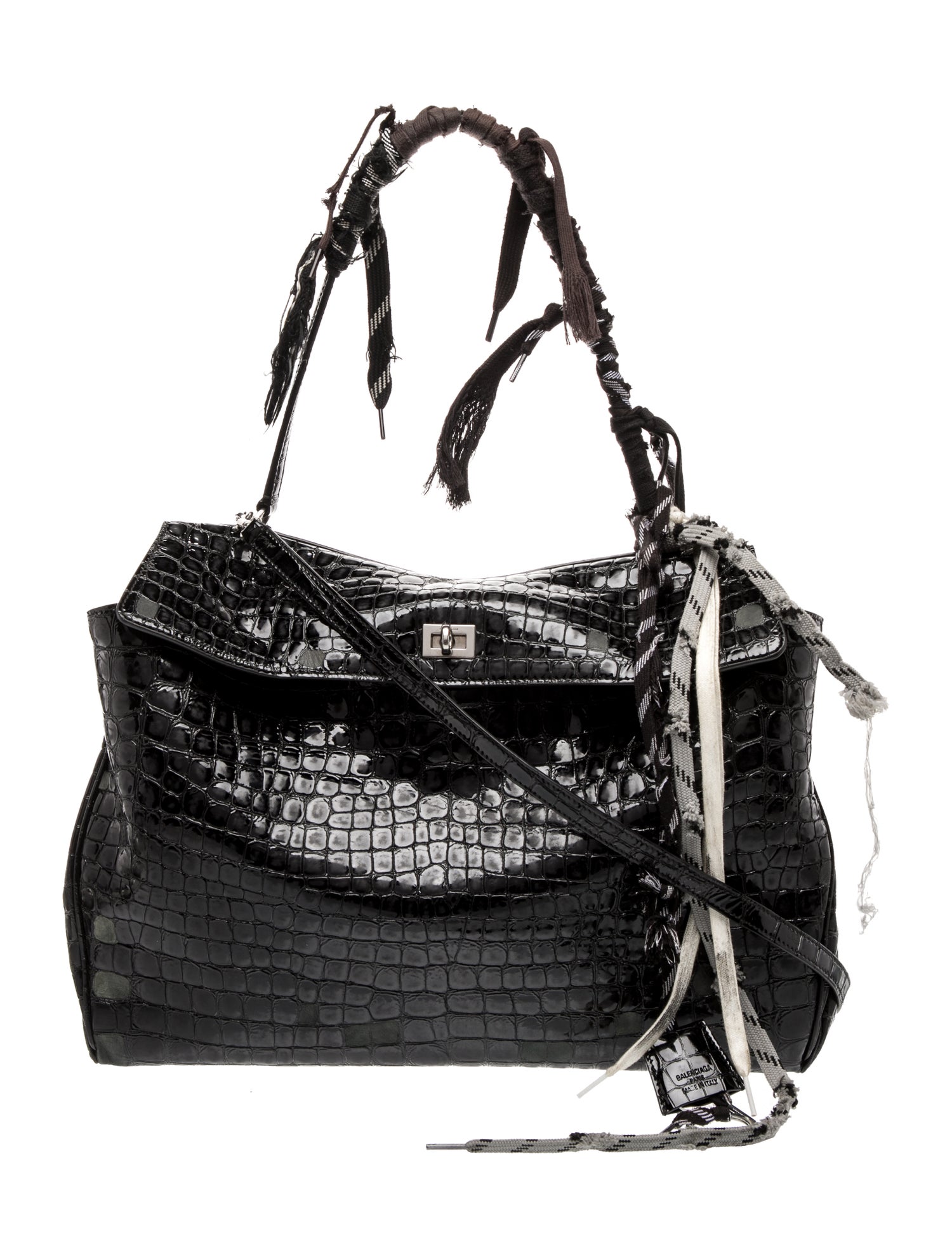 Balenciaga Embossed Leather Shoulder Bag Large