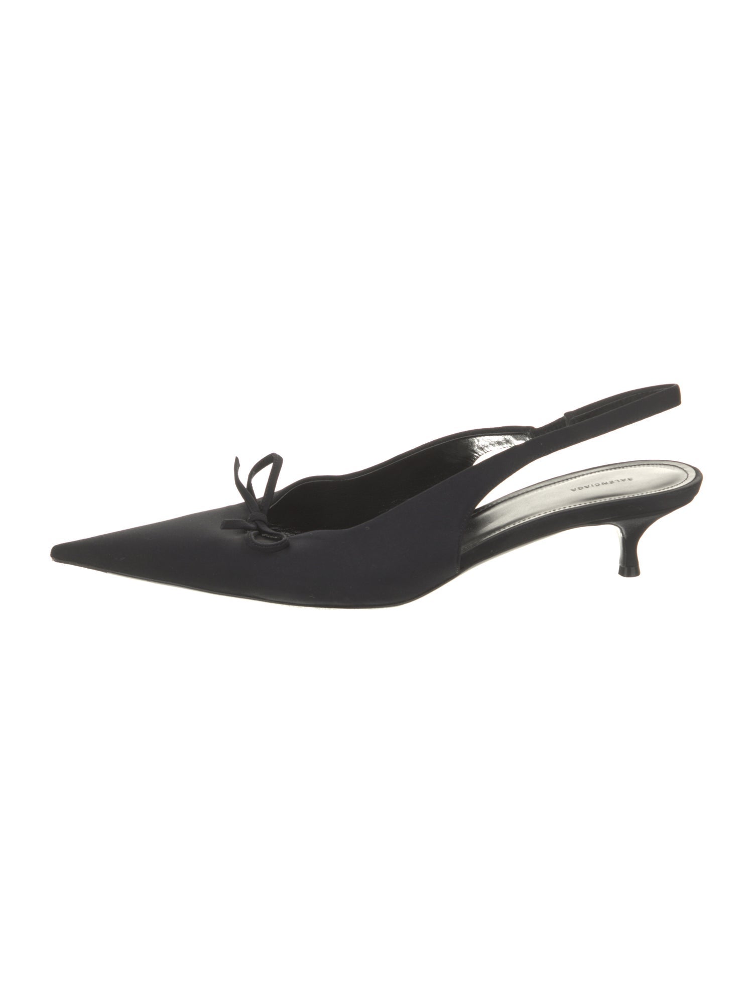 Balenciaga Satin Bow Accents Slingback Pumps