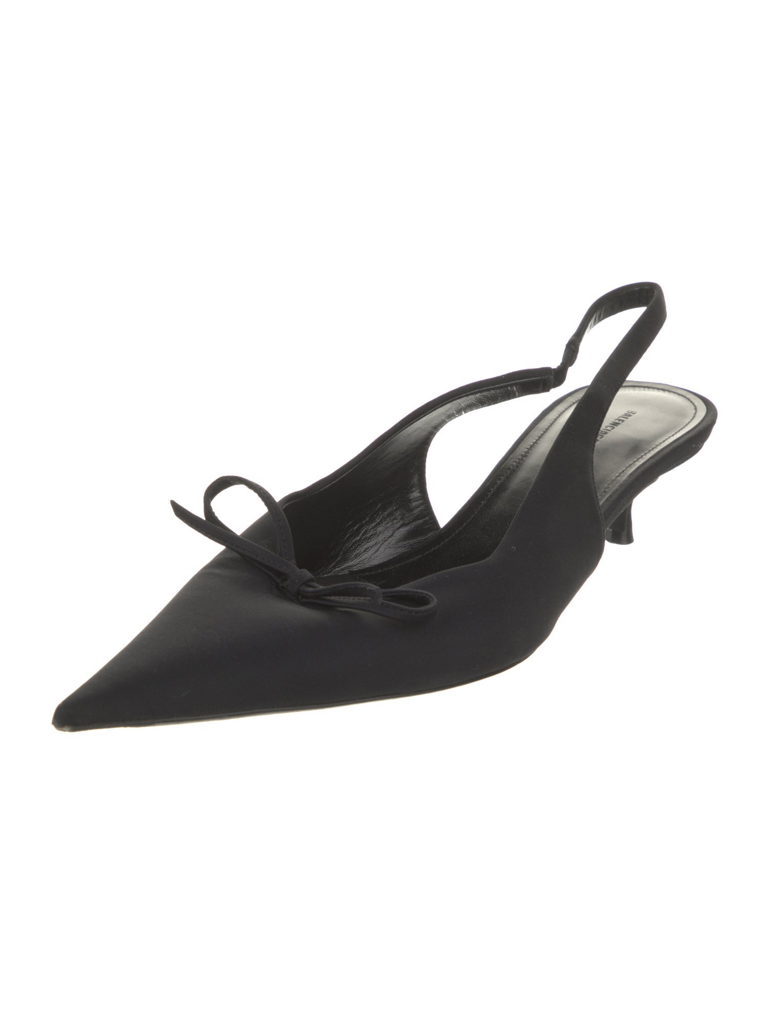 Balenciaga Satin Bow Accents Slingback Pumps
