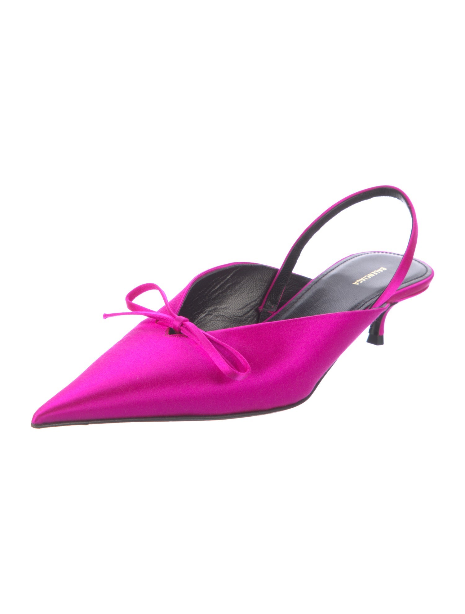 Balenciaga Satin Bow Accents Slingback Pumps