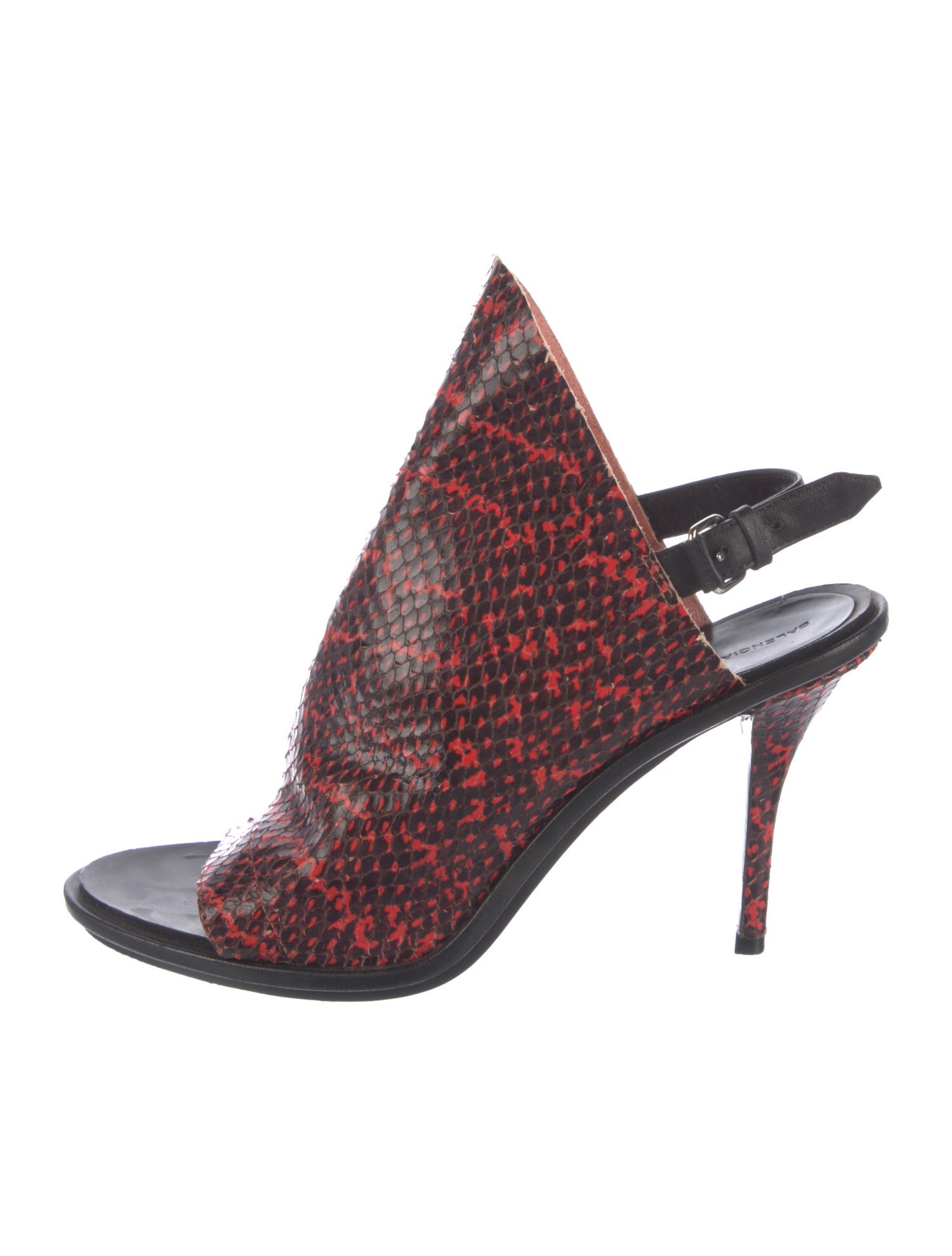 Balenciaga Snakeskin Animal Print Slingback Sandals