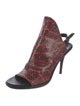Balenciaga Snakeskin Animal Print Slingback Sandals
