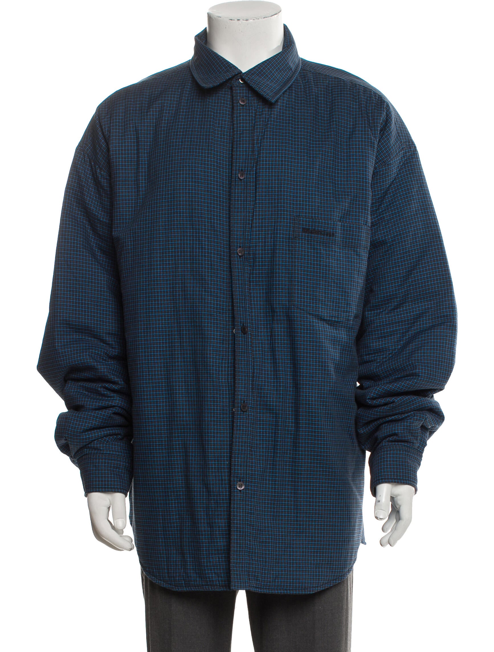 Balenciaga 2020 Plaid Print Puffer Coat