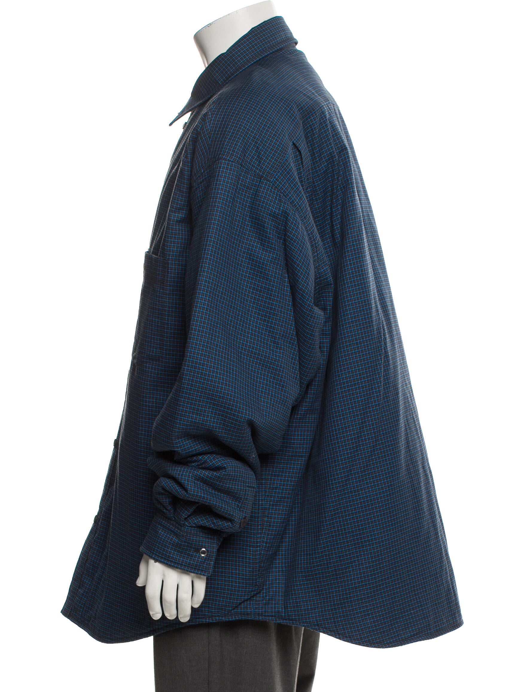 Balenciaga 2020 Plaid Print Puffer Coat