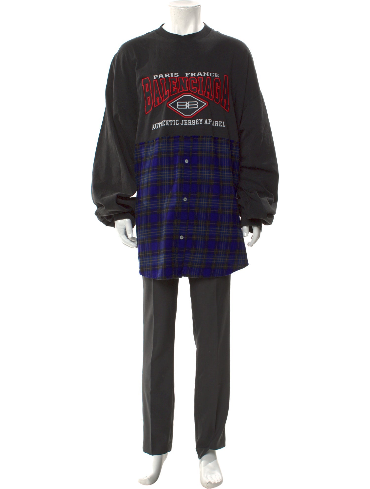 Balenciaga 2021 Plaid Print T-Shirt
