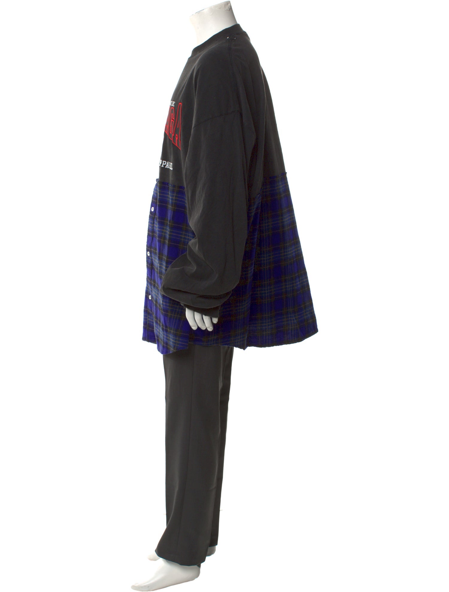 Balenciaga 2021 Plaid Print T-Shirt