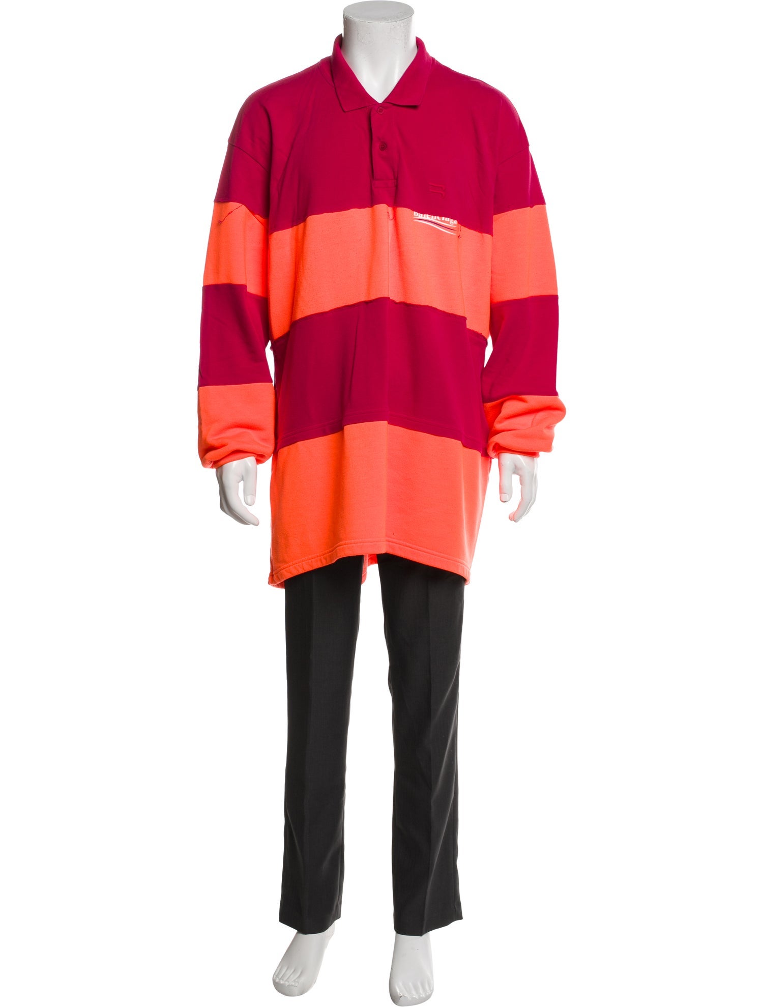 Balenciaga 2020 Colorblock Pattern Polo Shirt