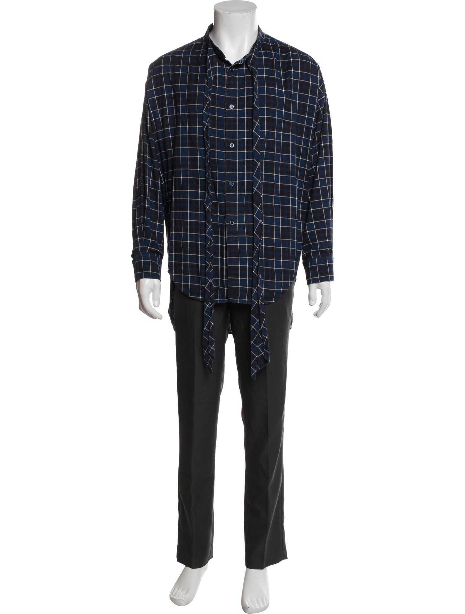 Balenciaga 2018 Plaid Print Shirt