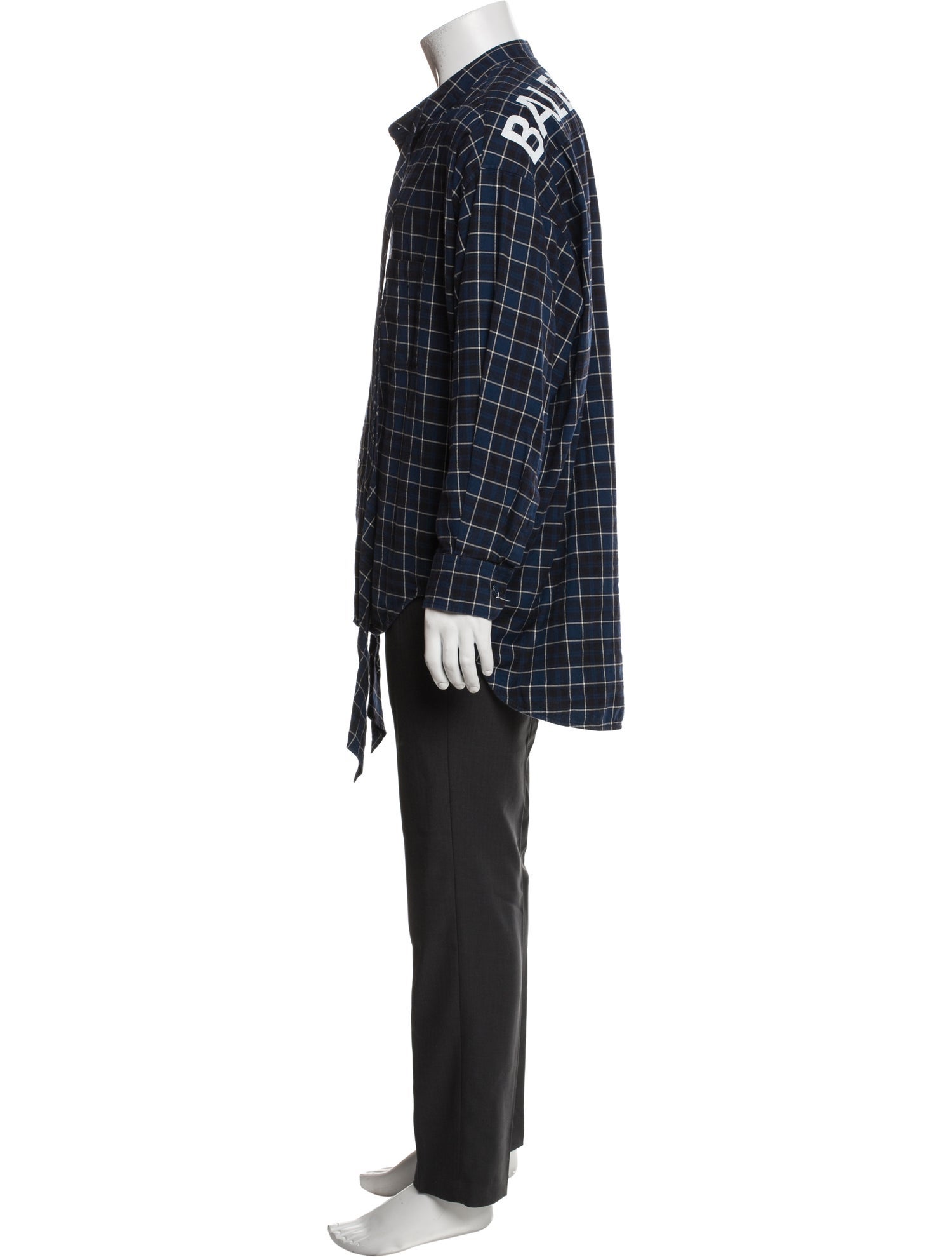 Balenciaga 2018 Plaid Print Shirt