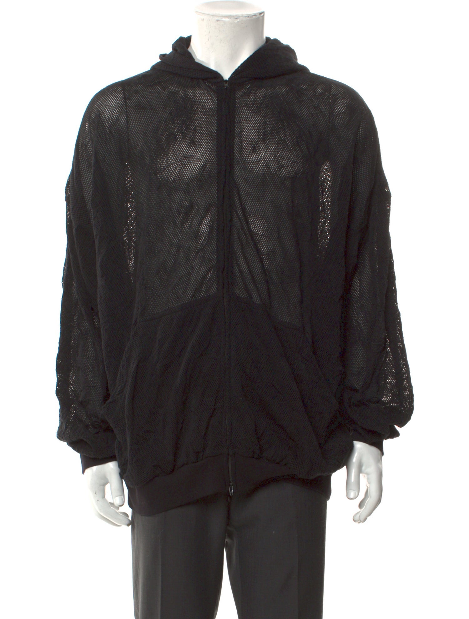 Balenciaga 2023 Crinkle Mesh Hoodie w/ Tags