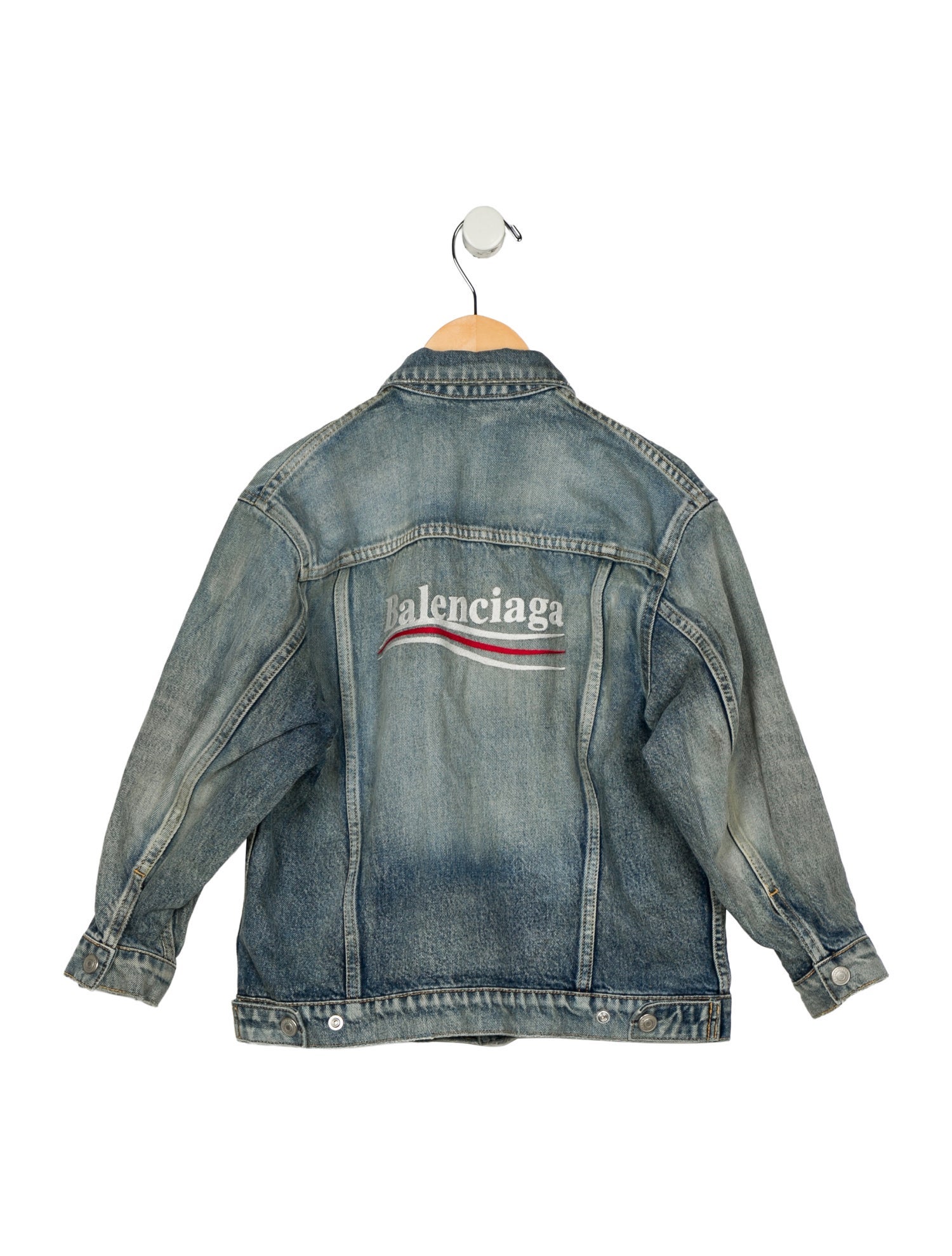 Balenciaga Girls' Embroidered Denim Jacket