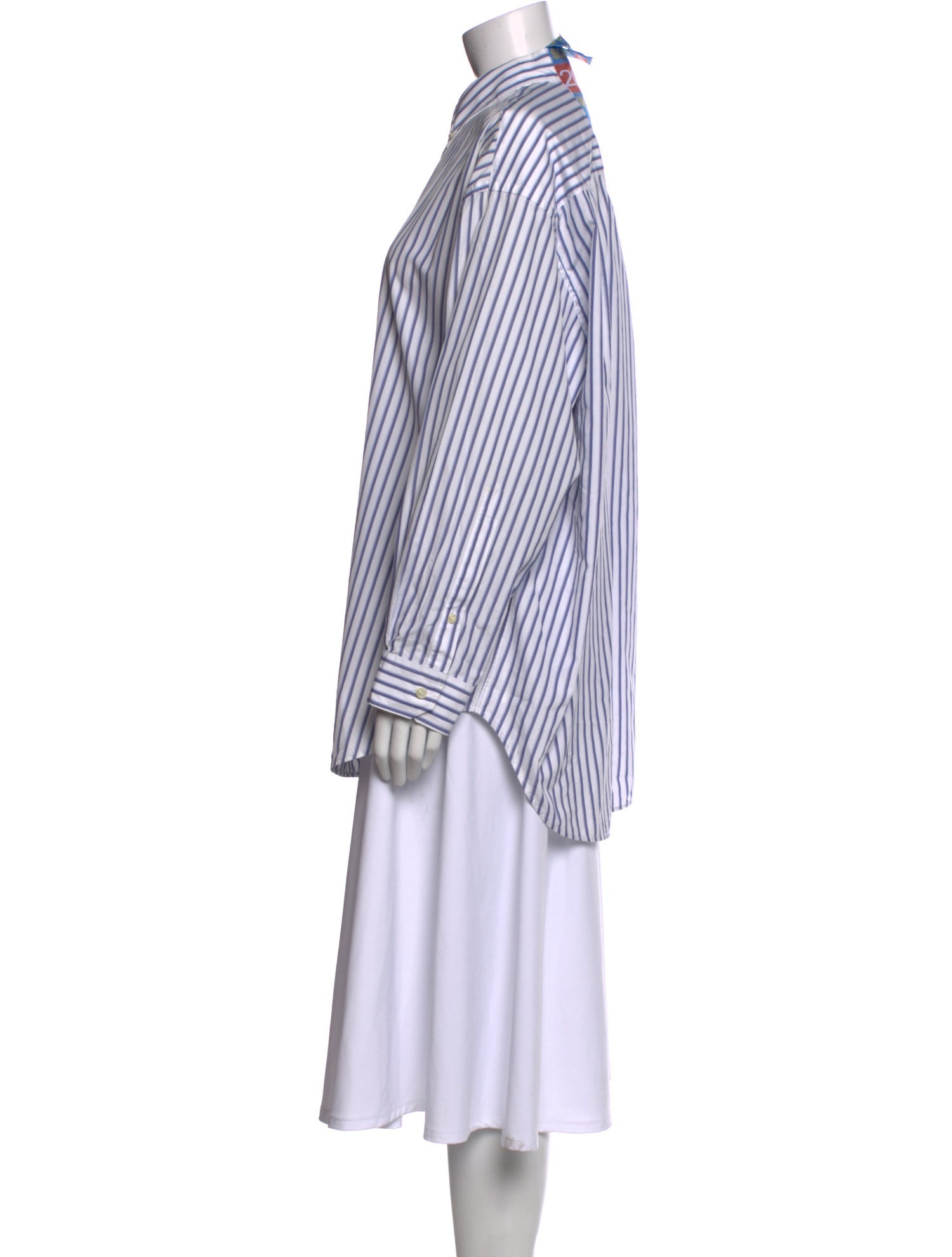 Balenciaga 2017 Striped Button-Up Top