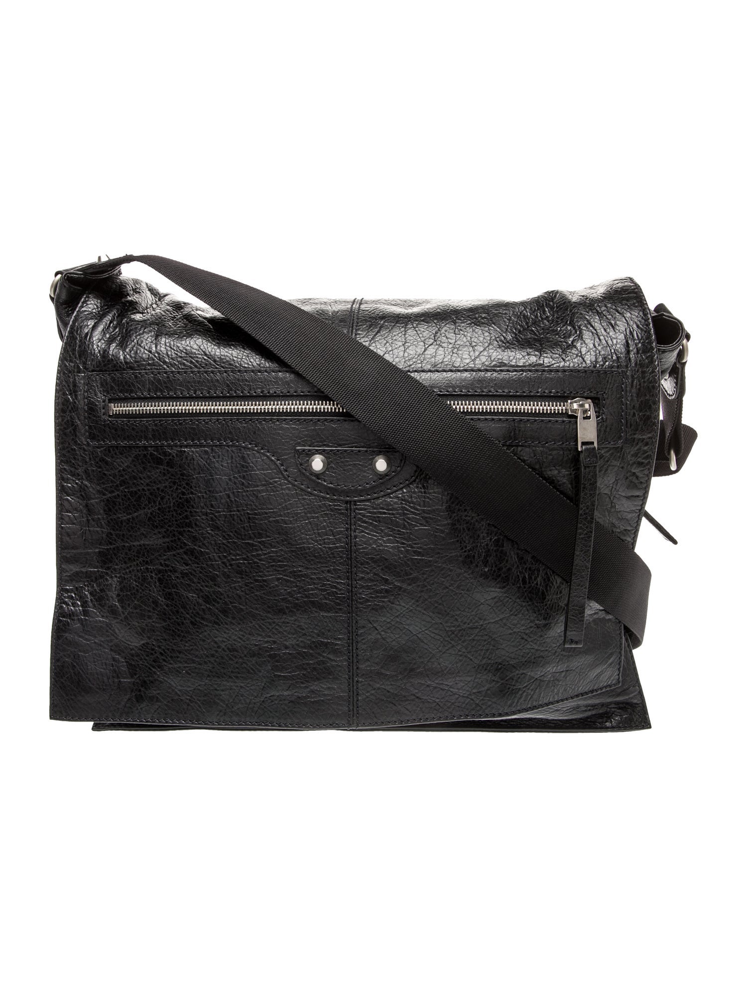 Balenciaga Leather Arena Foldover Messenger
