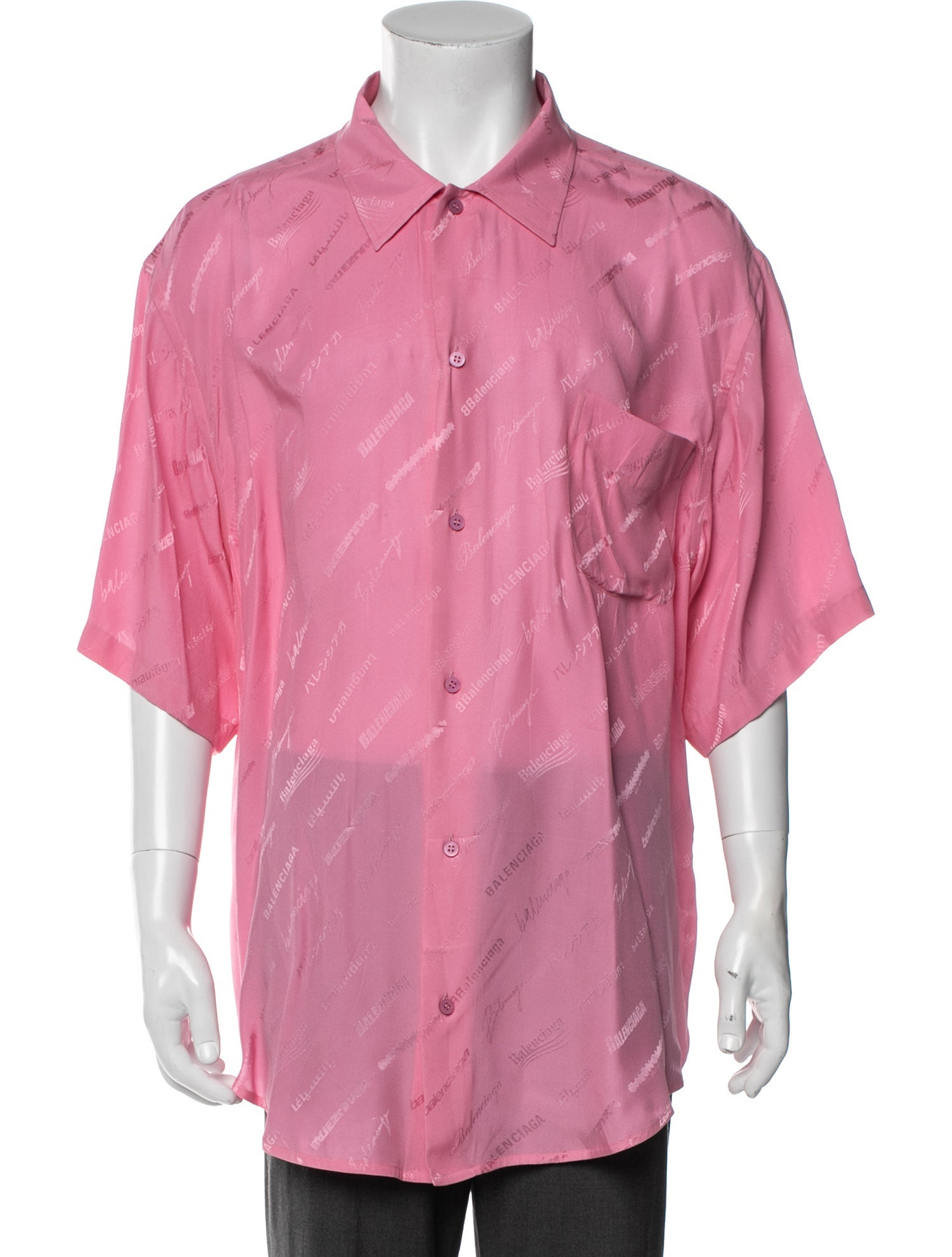 Balenciaga 2023 All Over Logo Shirt w/ Tags