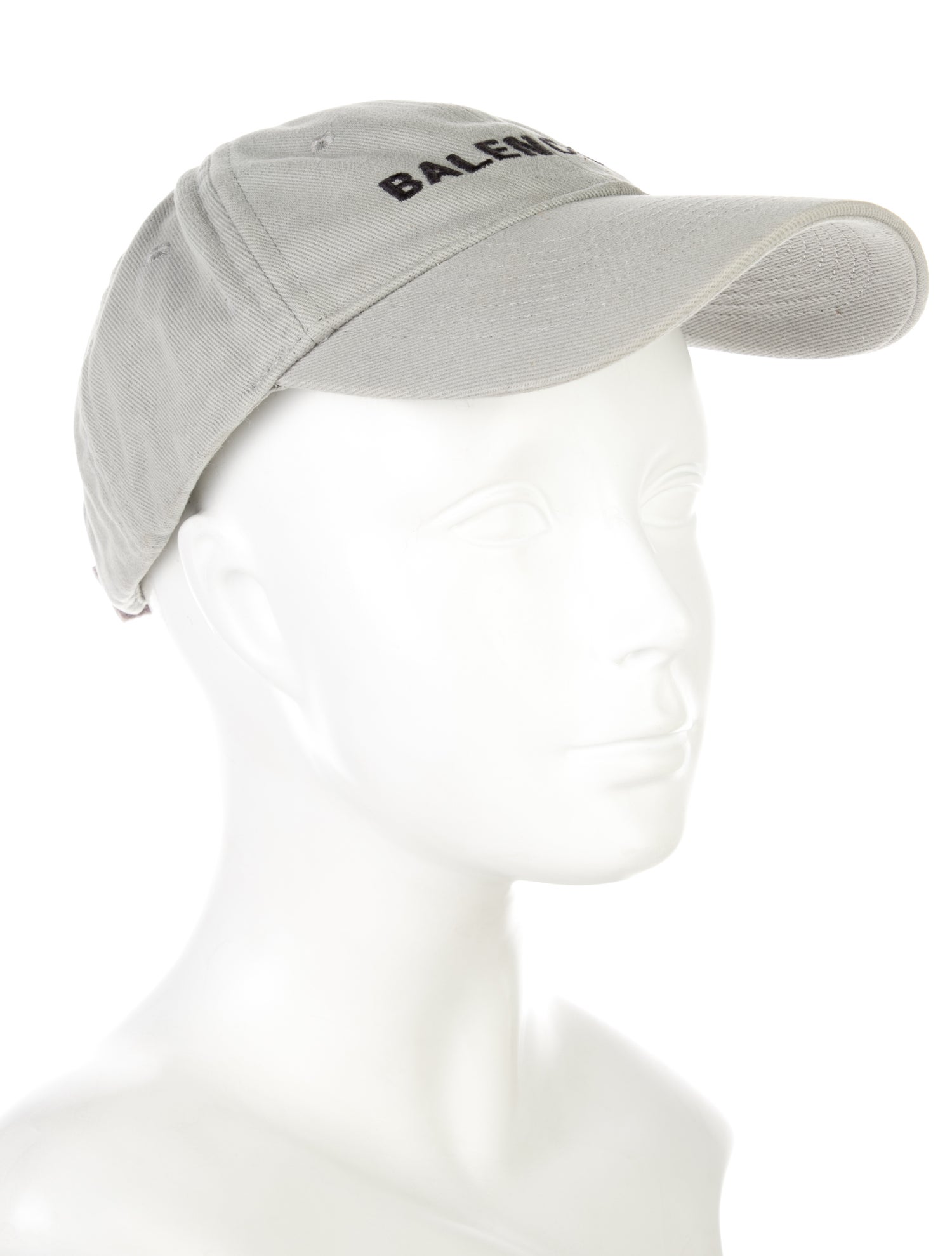 Balenciaga Men's Grey Cotton Embroidered Baseball Cap