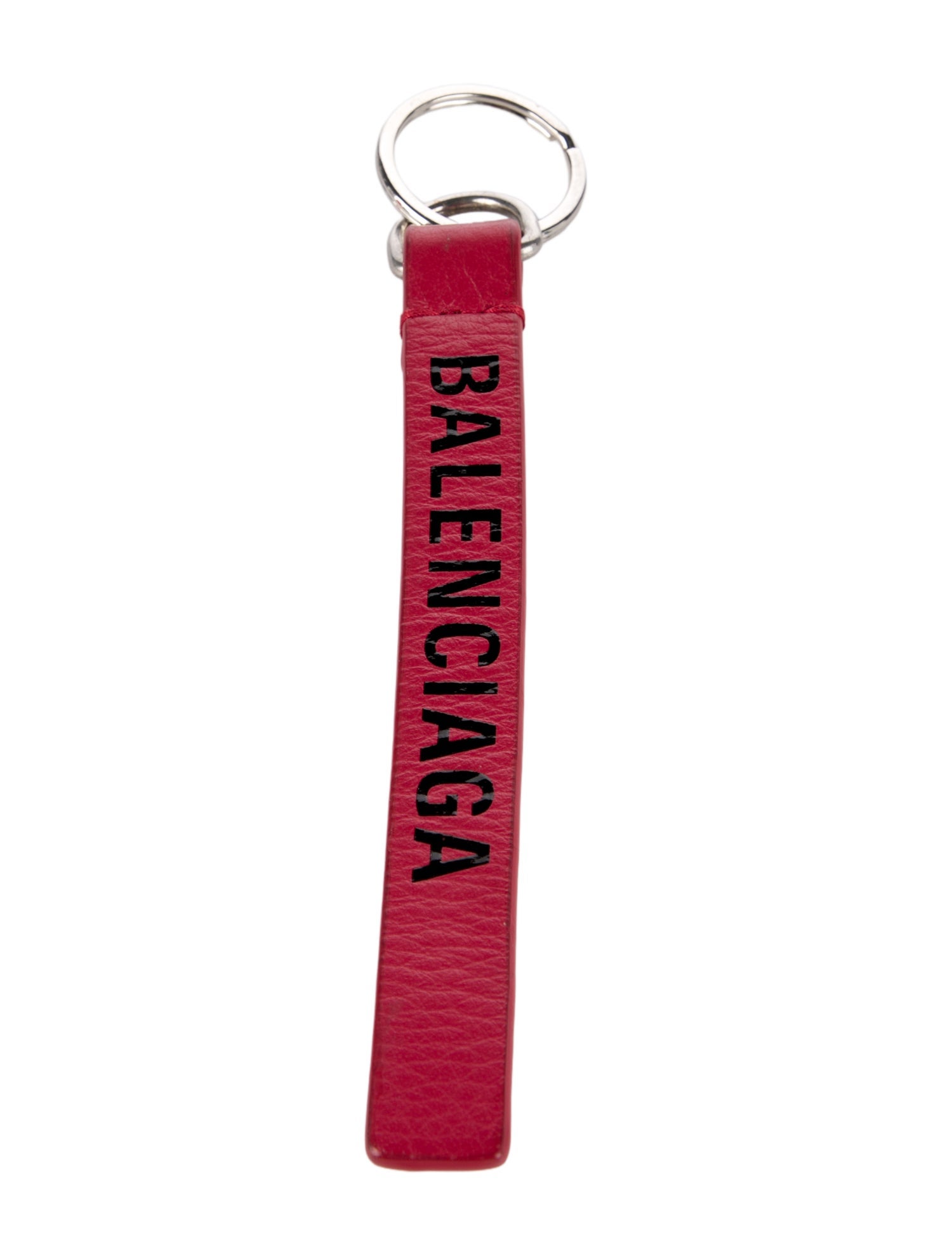 Balenciaga Leather Logo Keychain