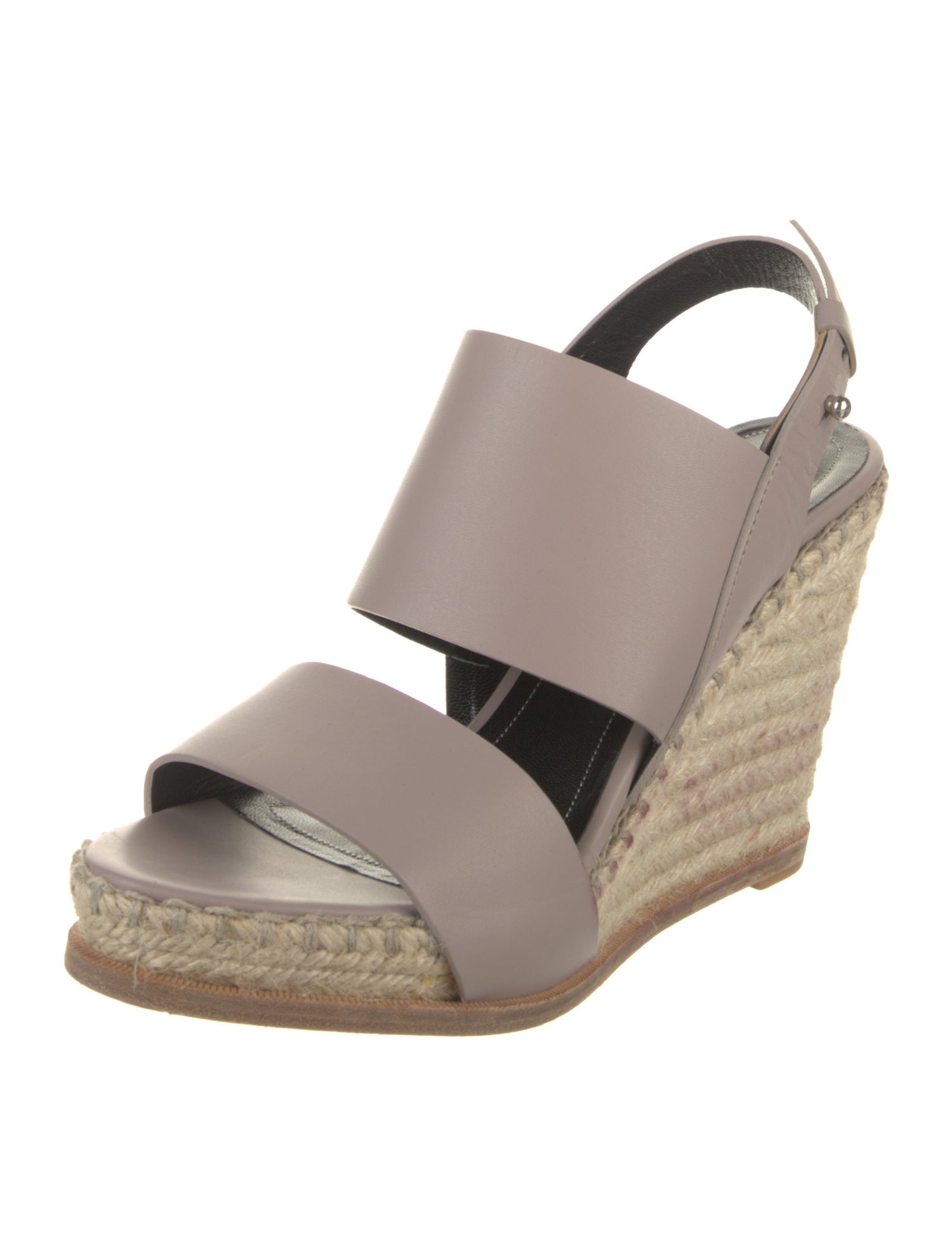 Balenciaga Leather Cutout Accent Espadrilles