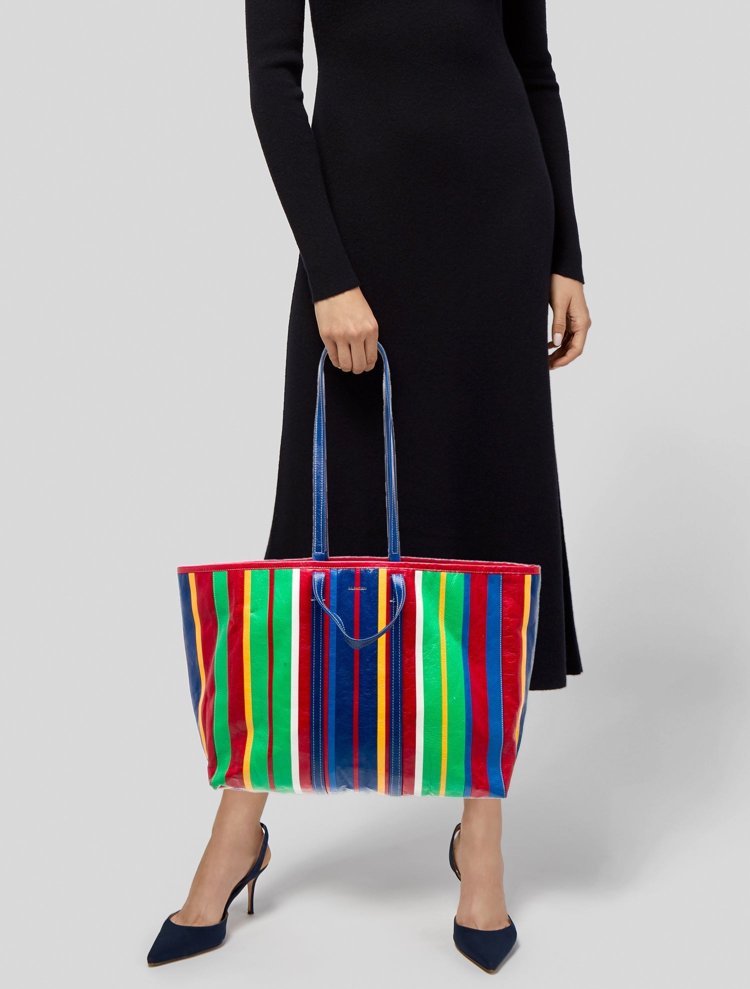 Balenciaga Leather Barbes East-West Large Shopper Tote