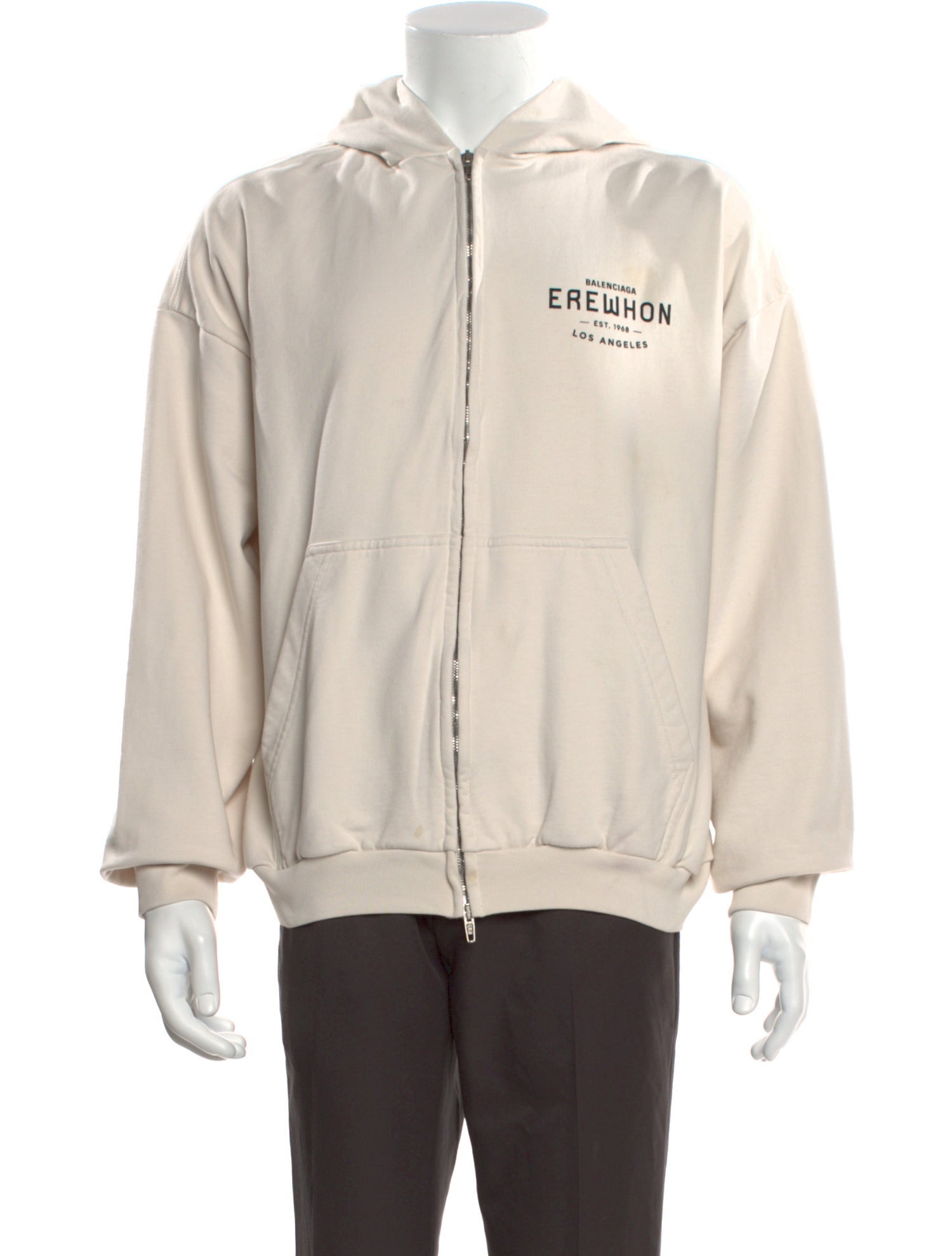 Balenciaga Graphic Print V-Neck Hoodie