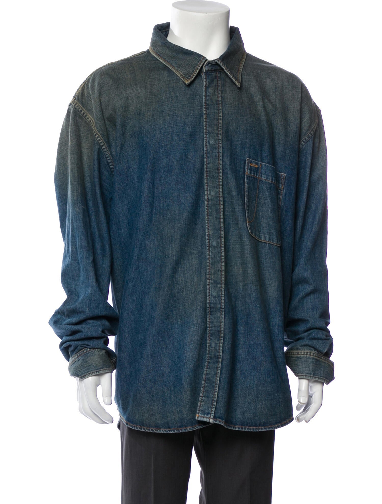 Balenciaga 2019 Long Sleeve Denim Shirt