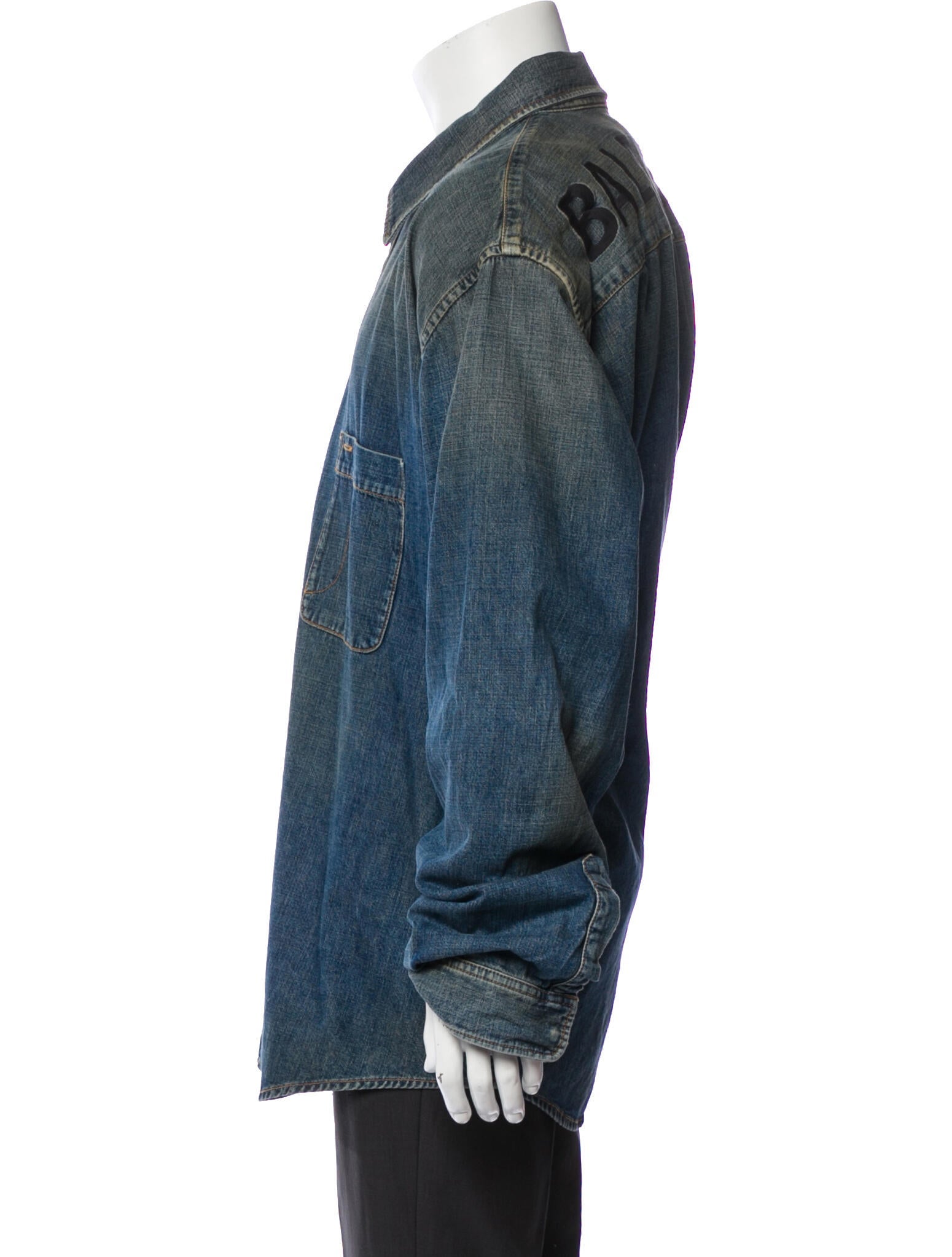 Balenciaga 2019 Long Sleeve Denim Shirt