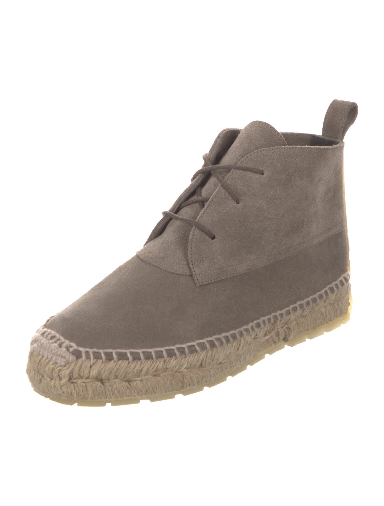 Balenciaga Suede Whipstitch Trim Lace-Up Boots