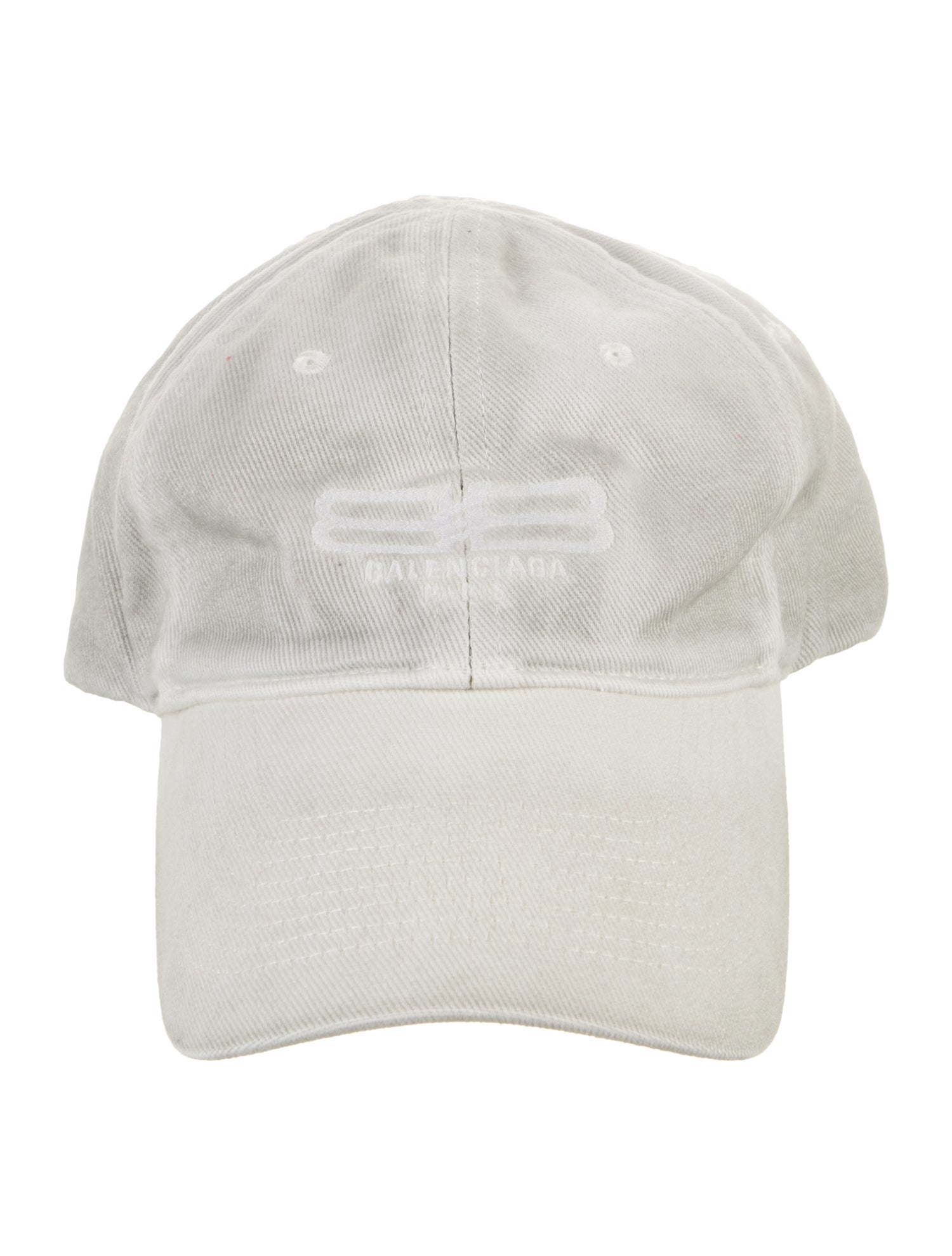 Balenciaga Grey Patter Printed Embroidered Cotton Baseball Cap w/Tags