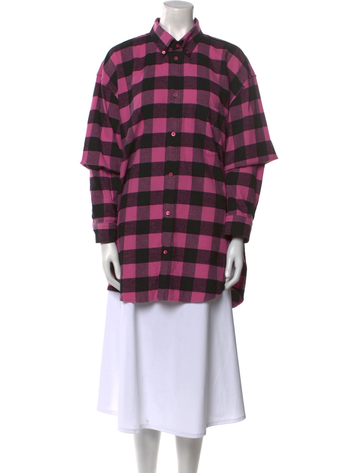 Balenciaga 2020 Plaid Print Tunic