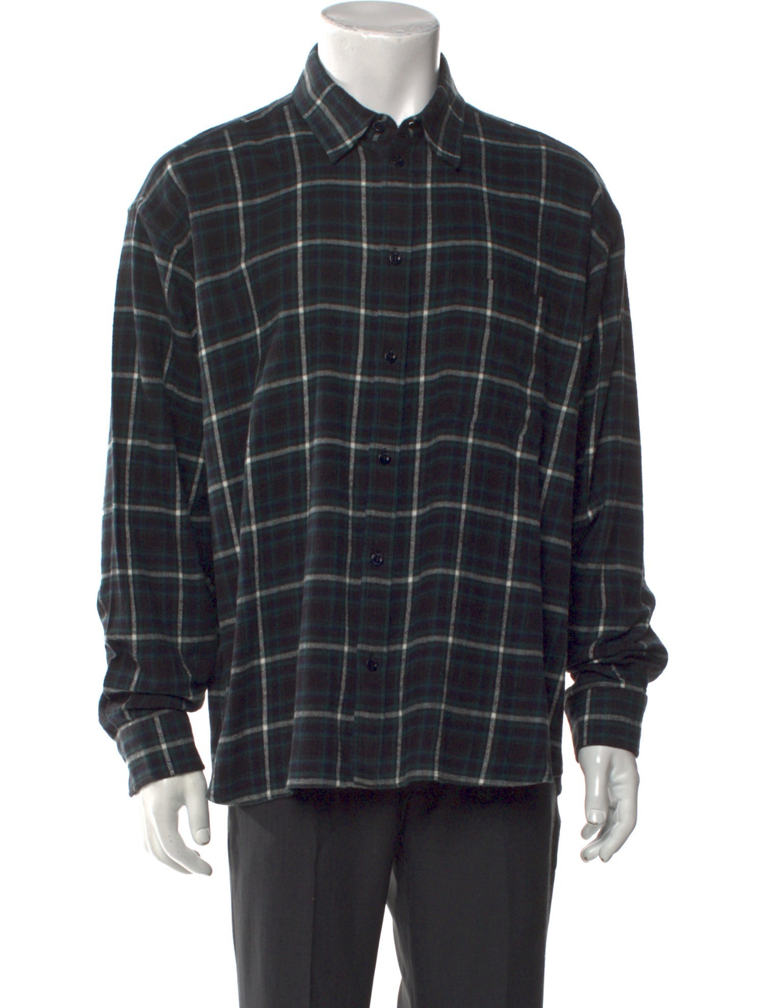 Balenciaga 2018 Plaid Print Shirt