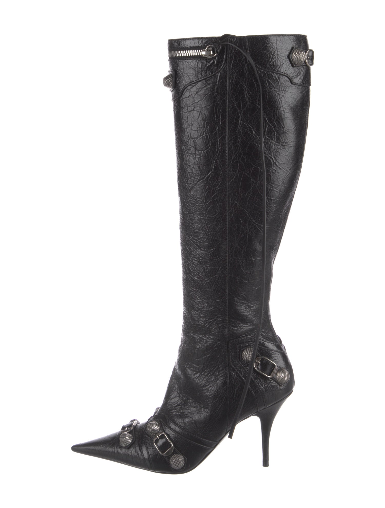 Balenciaga Leather Animal Print Boots